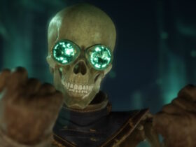 Dragon Age The Veilguard screenshot showcasing the skeleton Manfred
