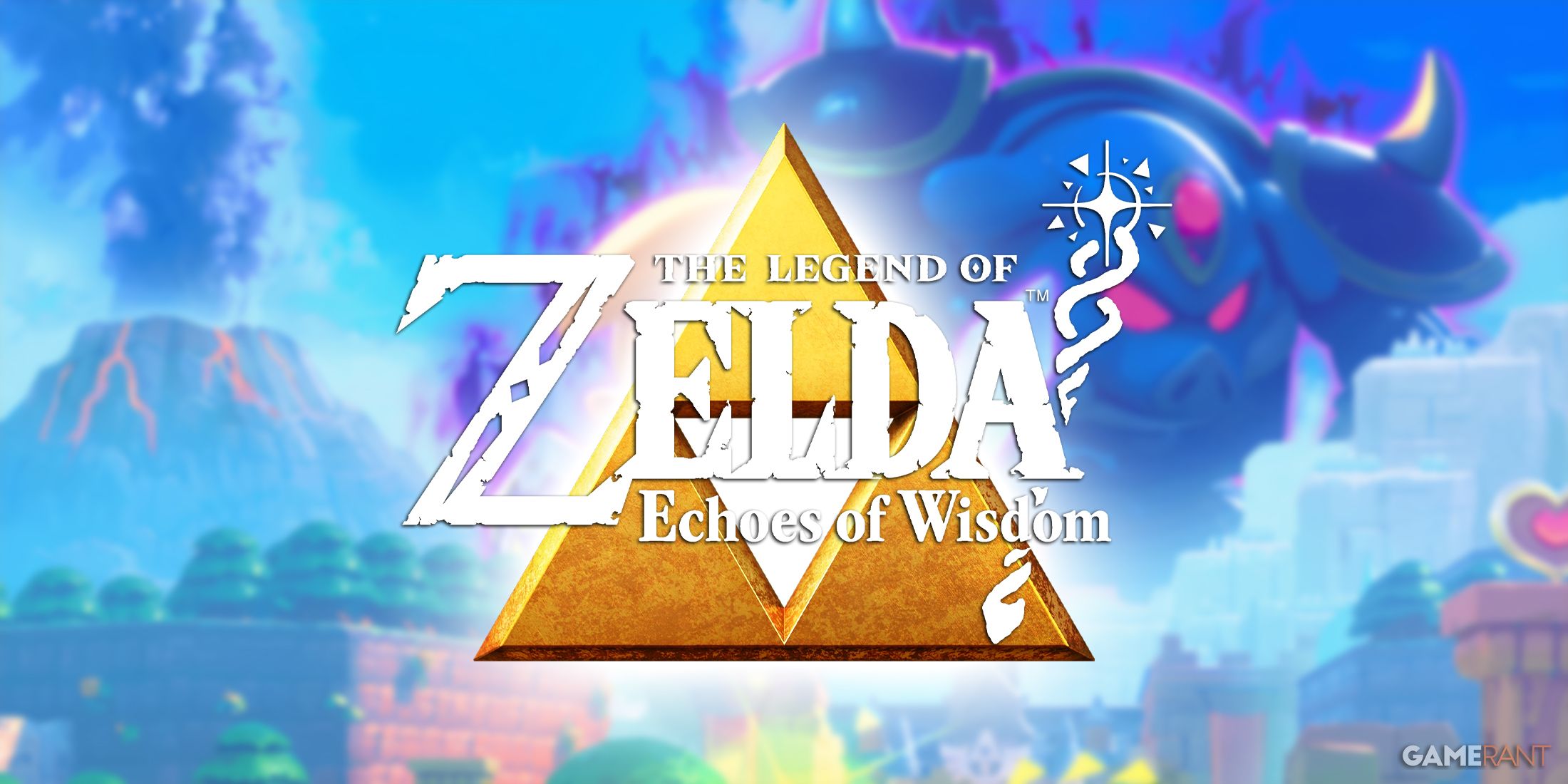 Zelda Echoes of Wisdom logo over Triforce