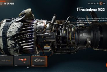 The Thrustodyne Wonder Weapon, a large jet-engine-turned-gun, that is able to be crafted in one of the Black Ops 6 Zombies easter eggs.