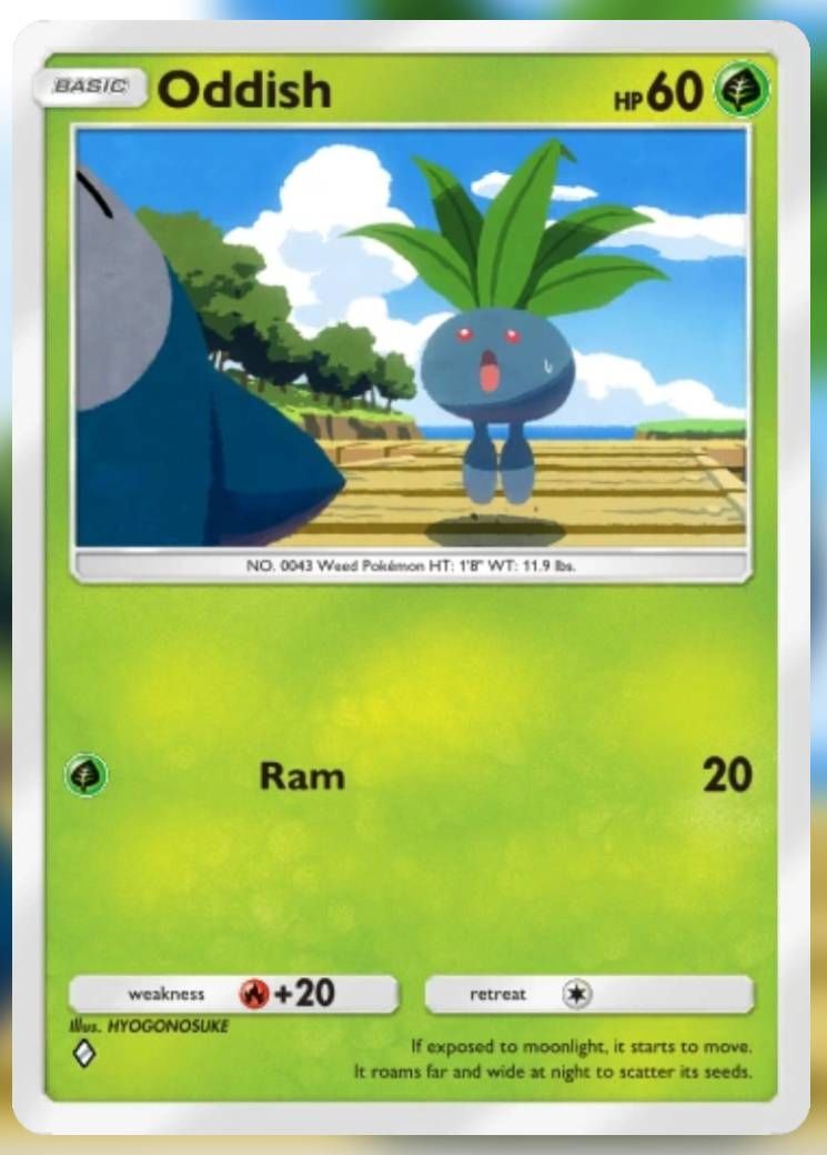 Pokemon Trading Card Game Pocket Oddish one diamond card.