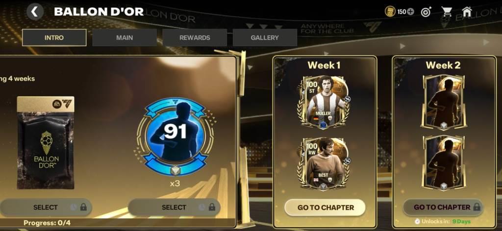 FC Mobile Balon d'Or Intro Tab Overview, Intro Tab in FC Mobile Balon d'Or event