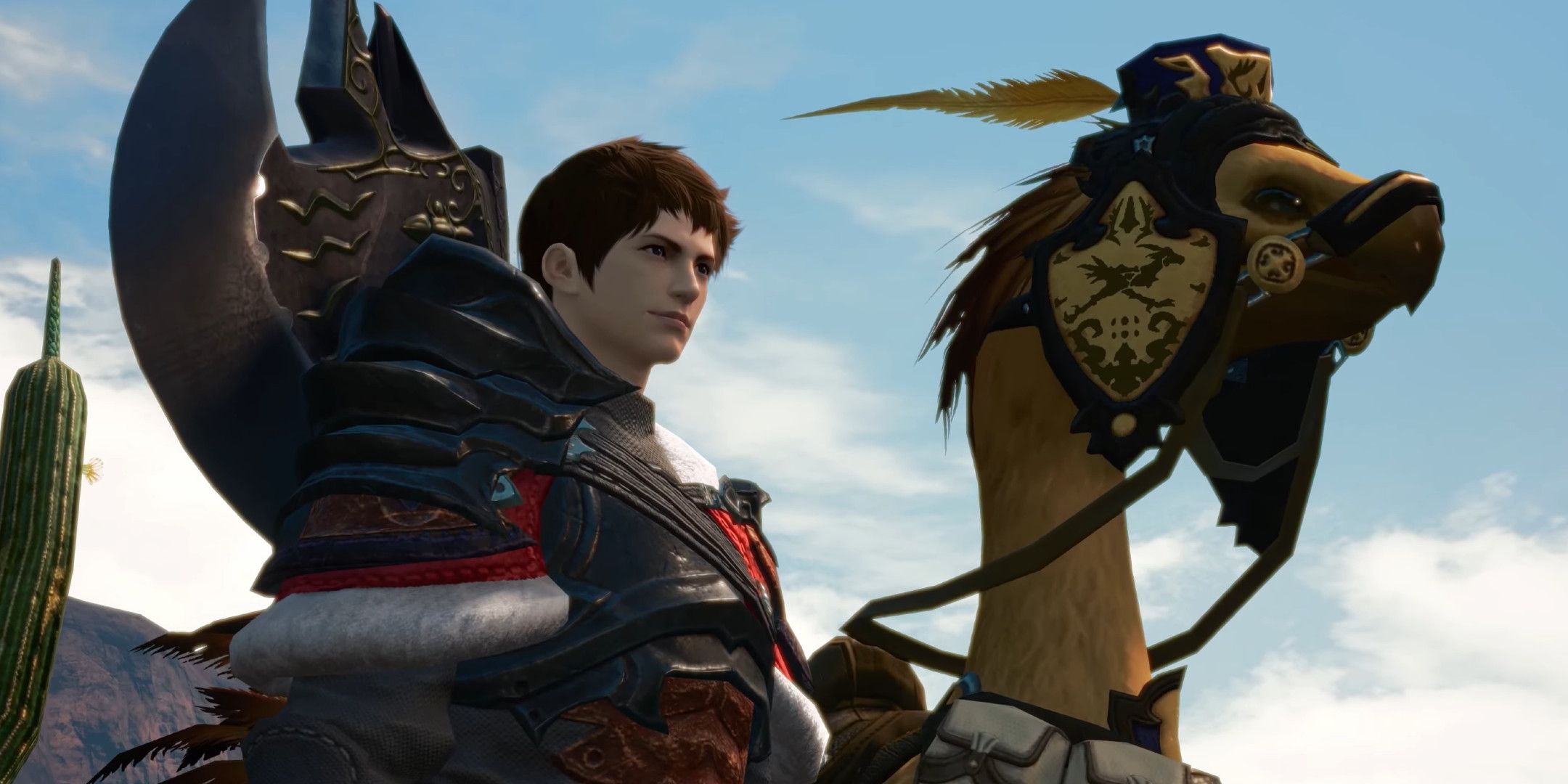 Ardbert and a chocobo in Final Fantasy 14