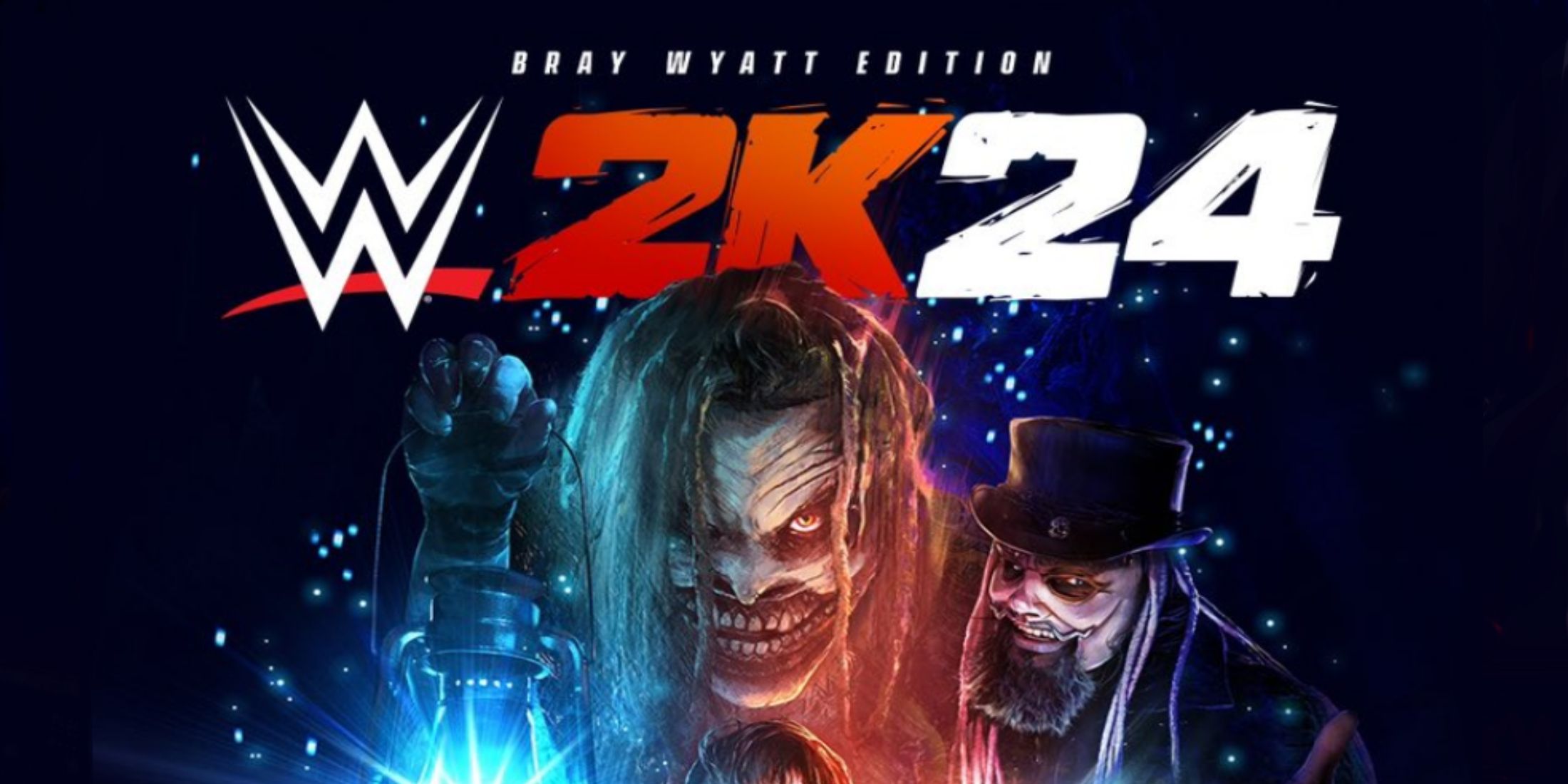 The Fiend and Uncle Howdy with the WWE 2K24 Logo