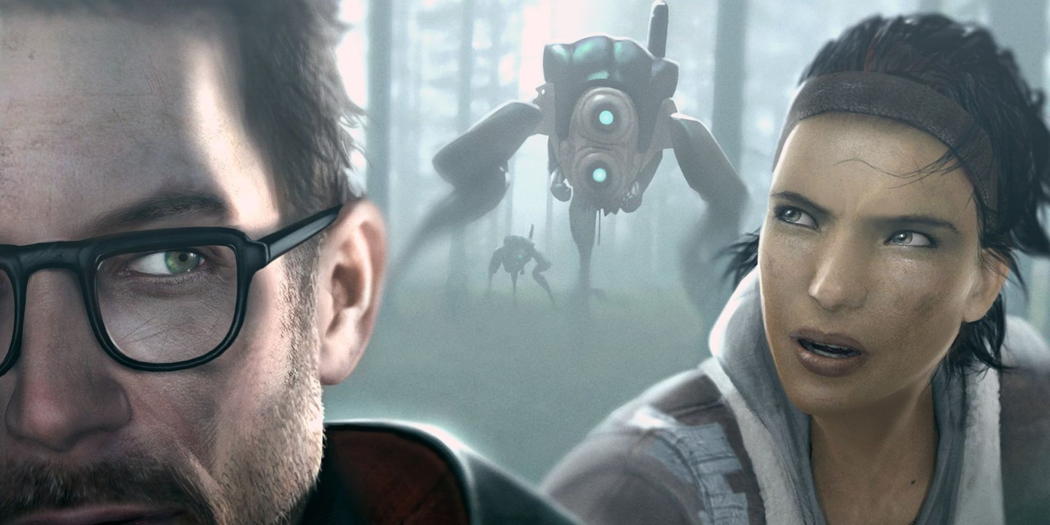 Gordan Freeman and Alyx Vance in key art for Half-Life 2: Episode 2.