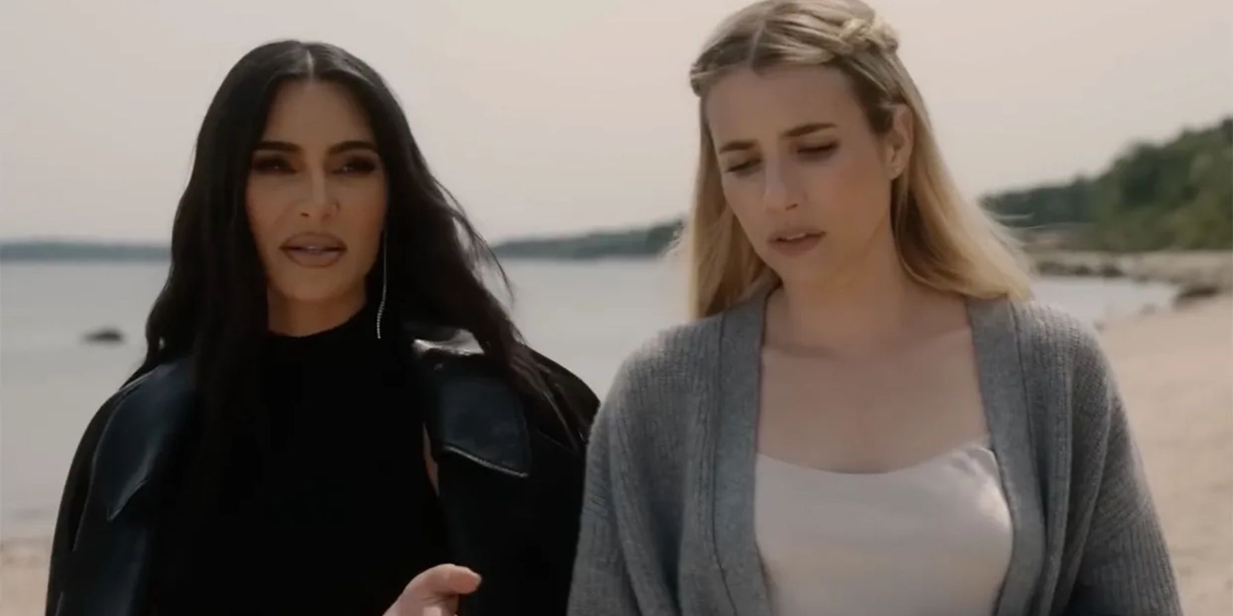 Siobhan (Kim Kardashian) and Anna (Emma Roberts) in American Horror Story: Delicate