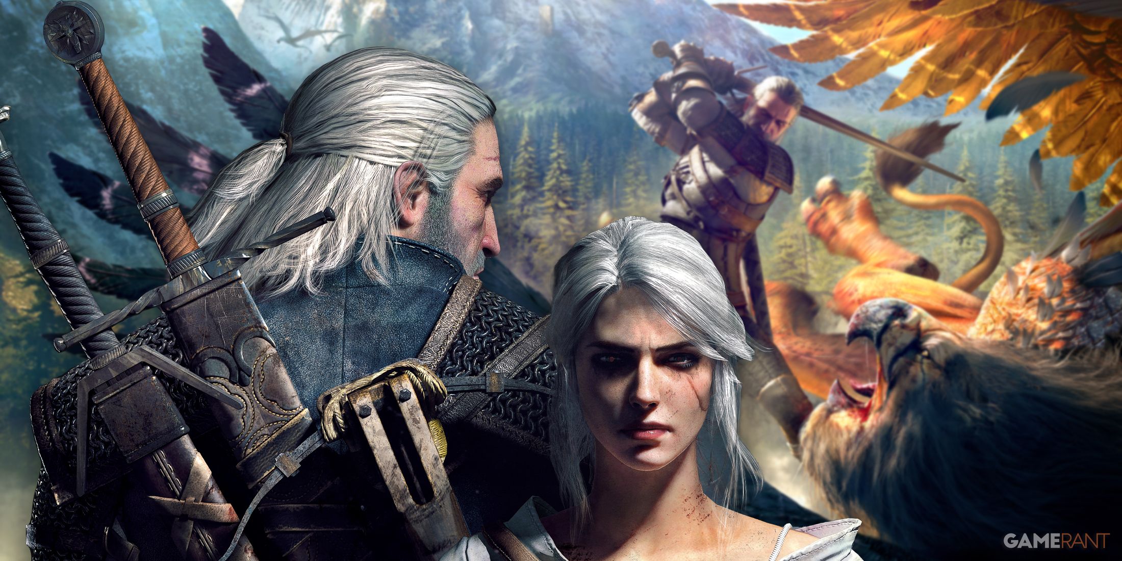 The Witcher 3 Geralt and Ciri in front of Geralt battle