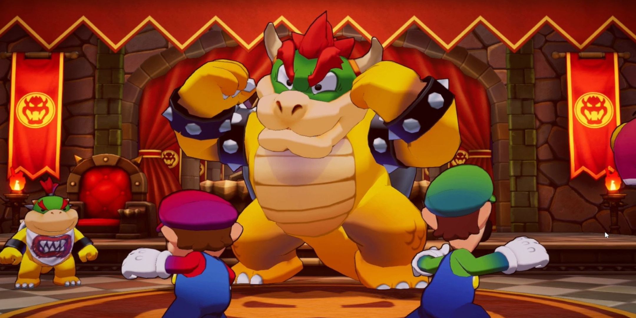 Mario and Luigi getting ready to fight bowser in Mario & Luigi: Brothership.