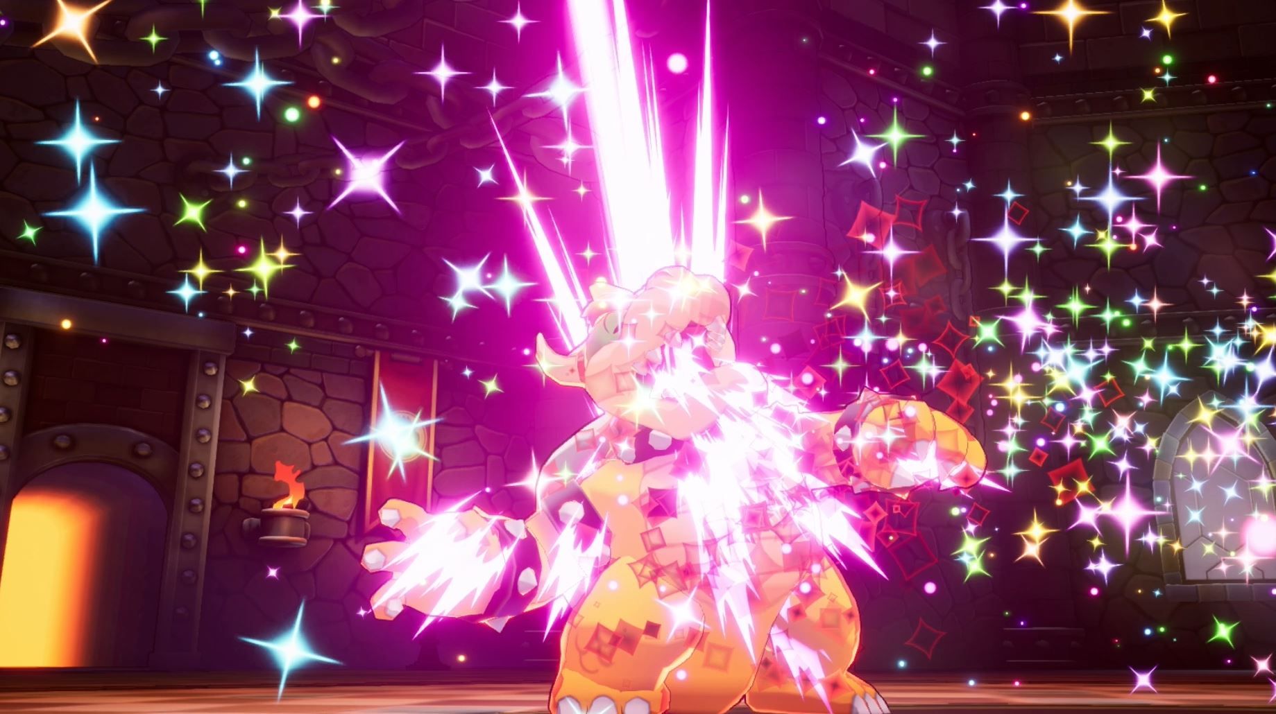 Bowser exploding after he's defeated in Mario & Luigi: Brothership.