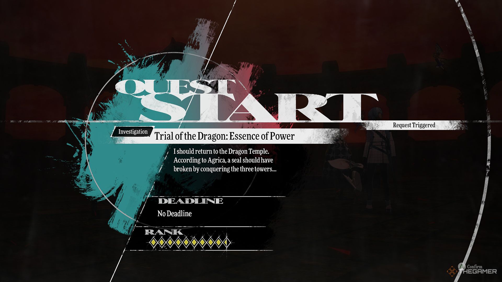 The Trial of the Dragon: Essence of Power quest automatically starting after slaying the third dragon.