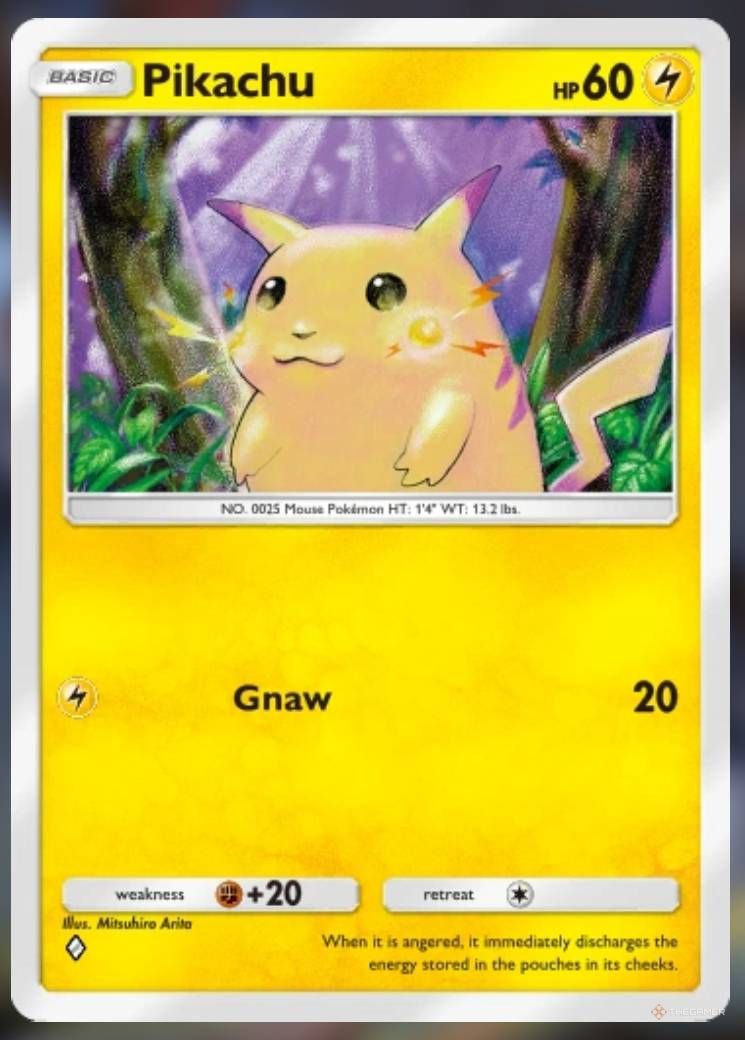 The classical Pikachu card in Pokemon TCG Pocket.