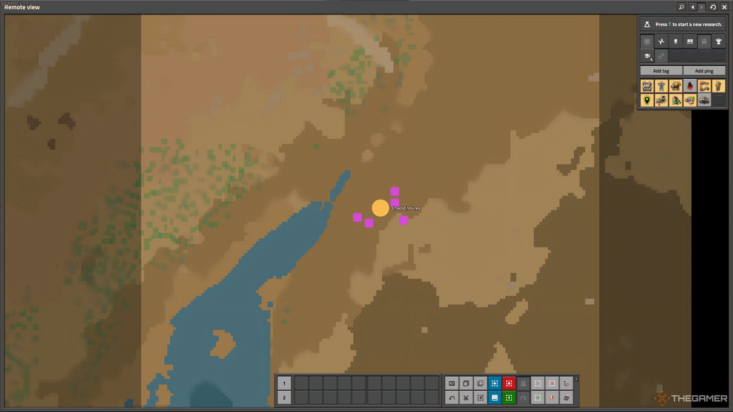 The pink squares found on the map, that signify that there is oil in this spot in Factorio.