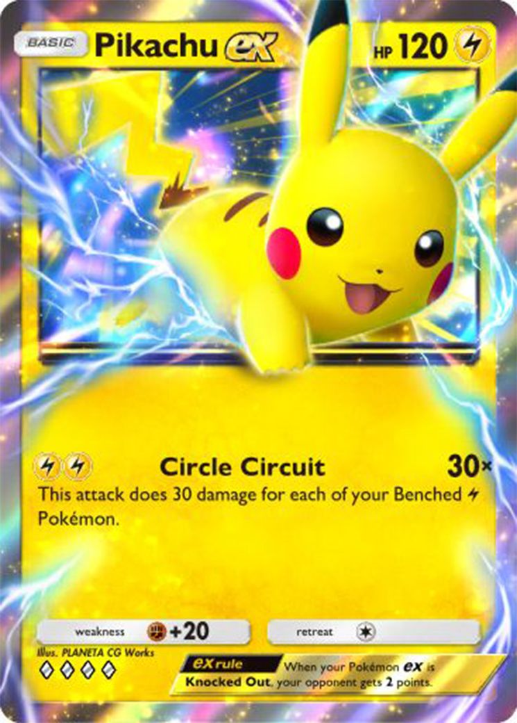 pikachu ex card is shown in pokemon pocket.