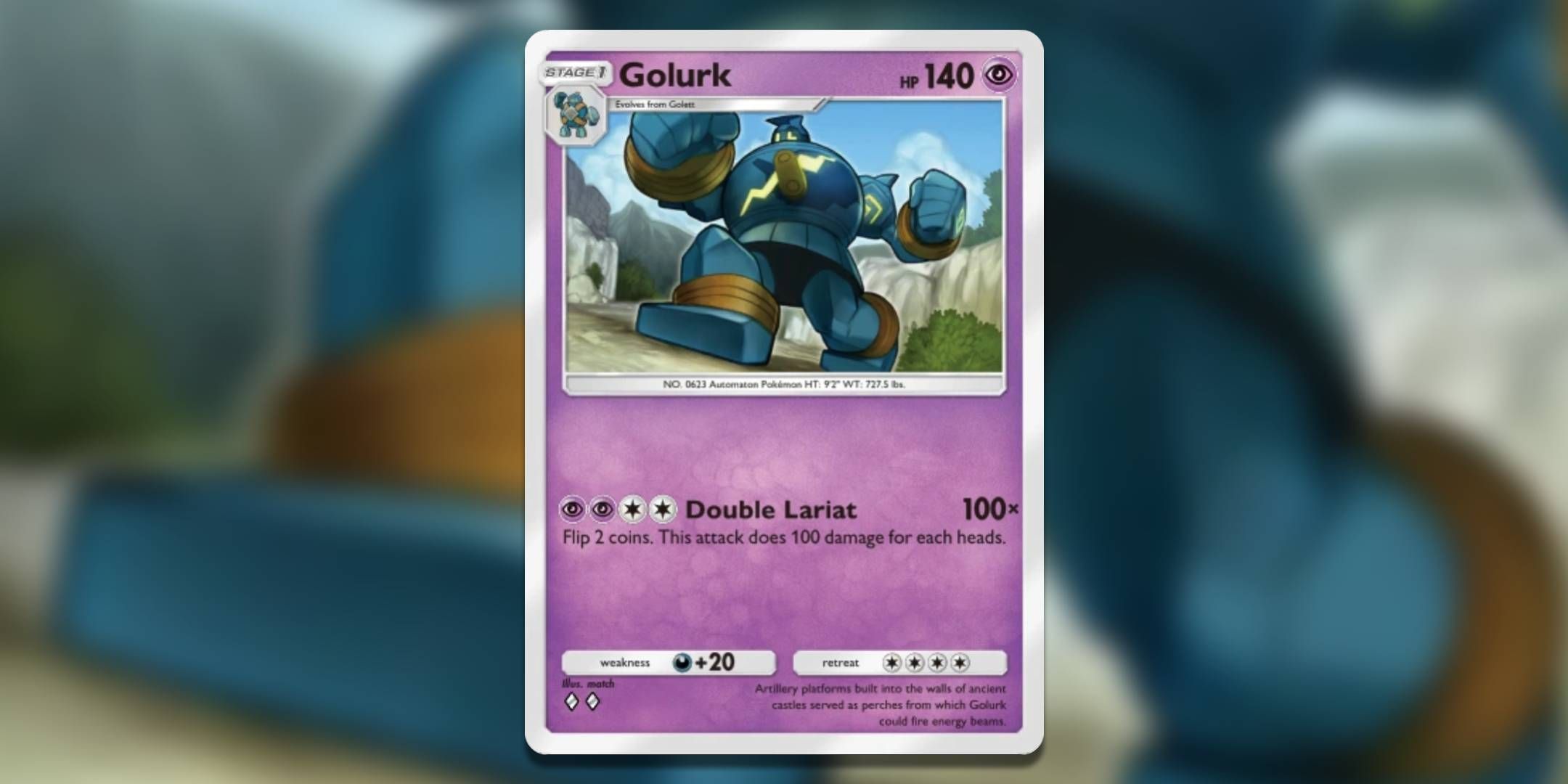 The image shows the preview of Golurk card from Pokemon Trading Card Game Pocket.