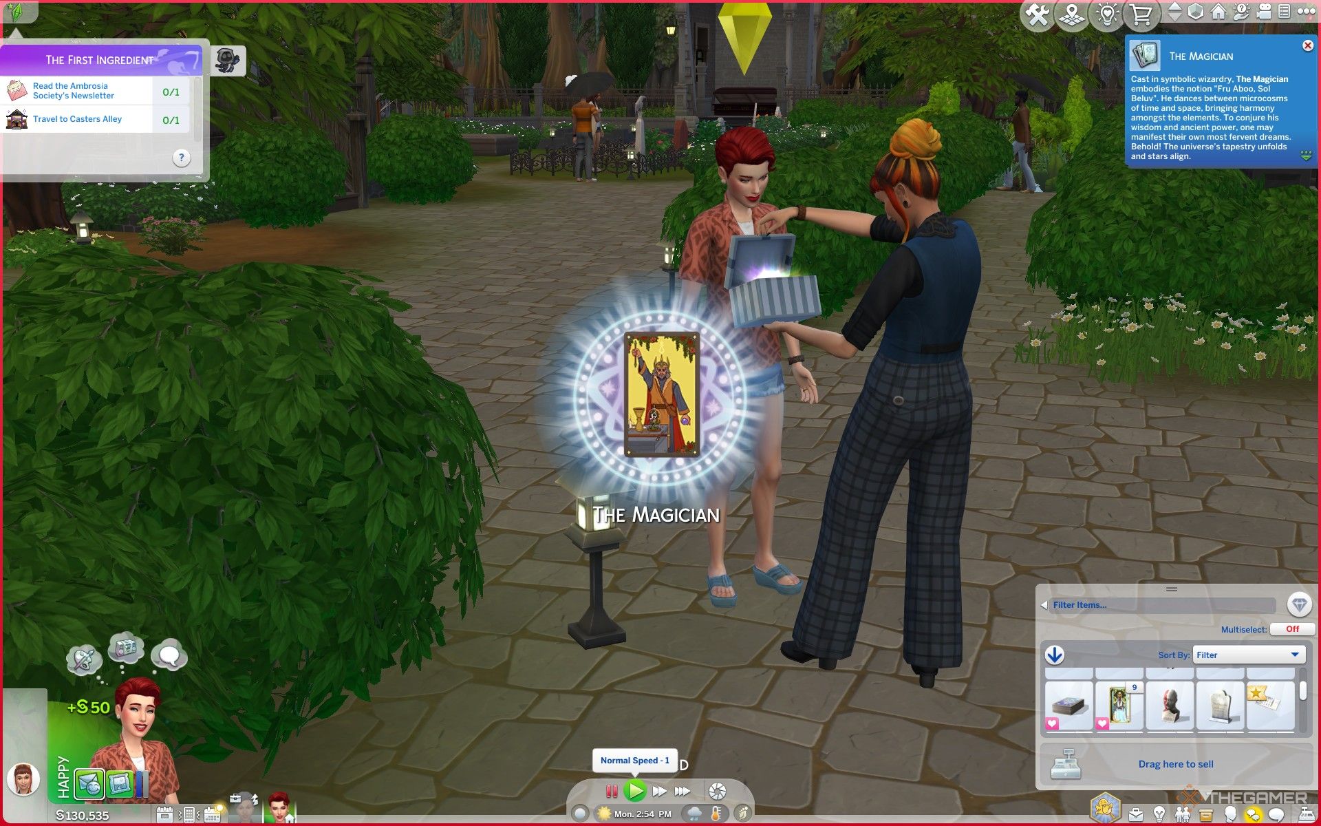 Earning the Magician tarot card in The Sims 4 Life and Death from Zelmira Gomez.-1