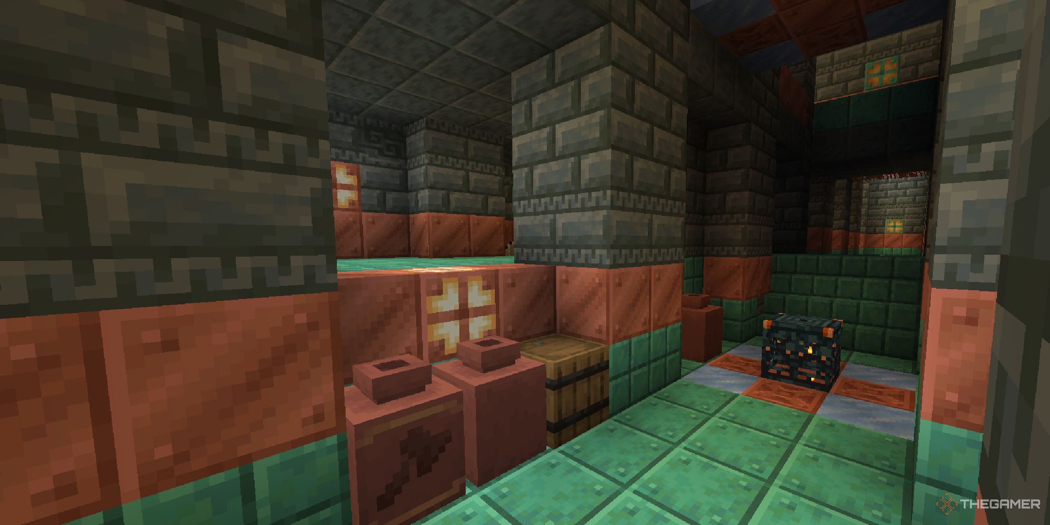 minecraft view from inside trial chambers.