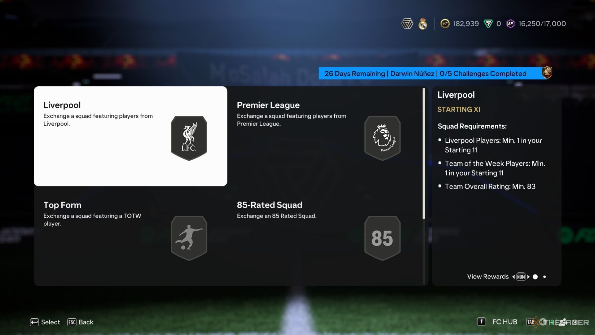 An image of Centurions Darwin Nunez SBC Tasks.