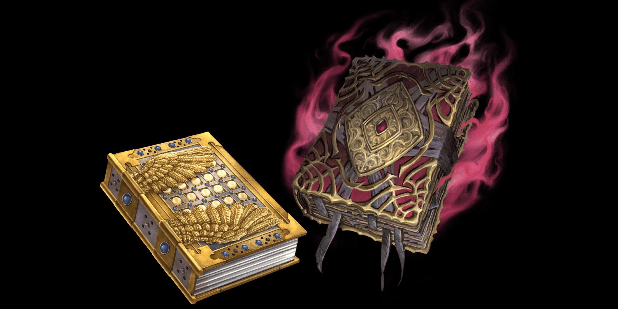 Dungeons & Dragons showing the Book of Exalted Deeds and the Book of Vile Darkness.