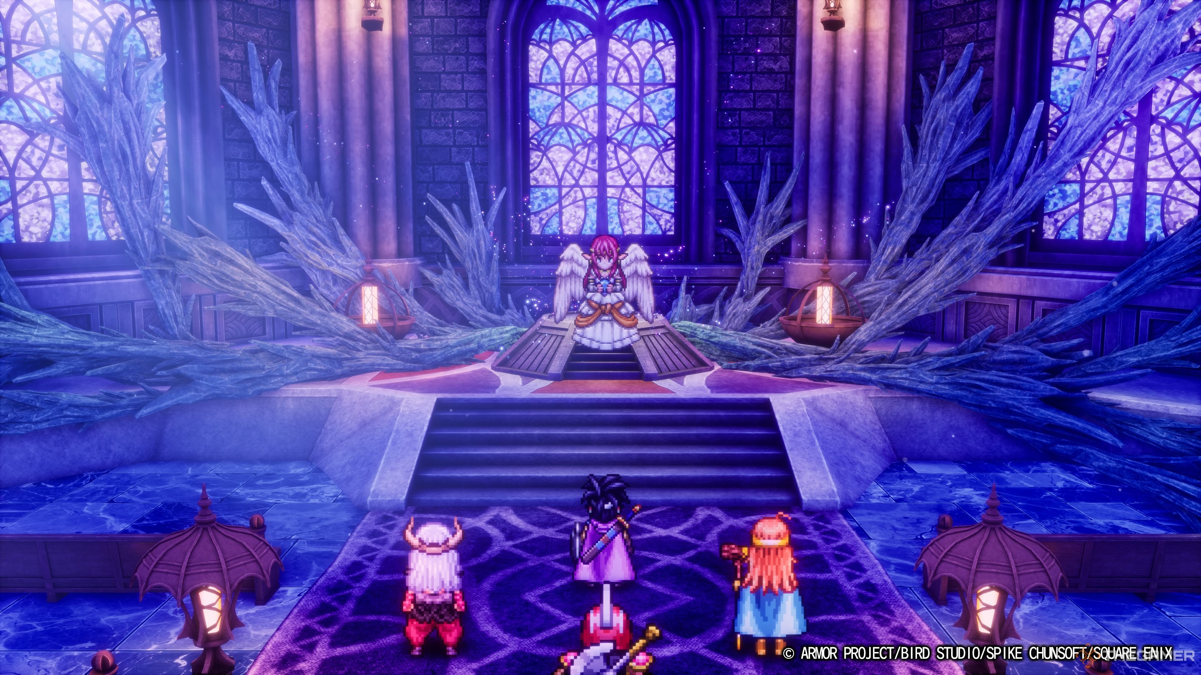 DRAGON QUEST III HD-2D Remake the party standing before the freed Rubiss.