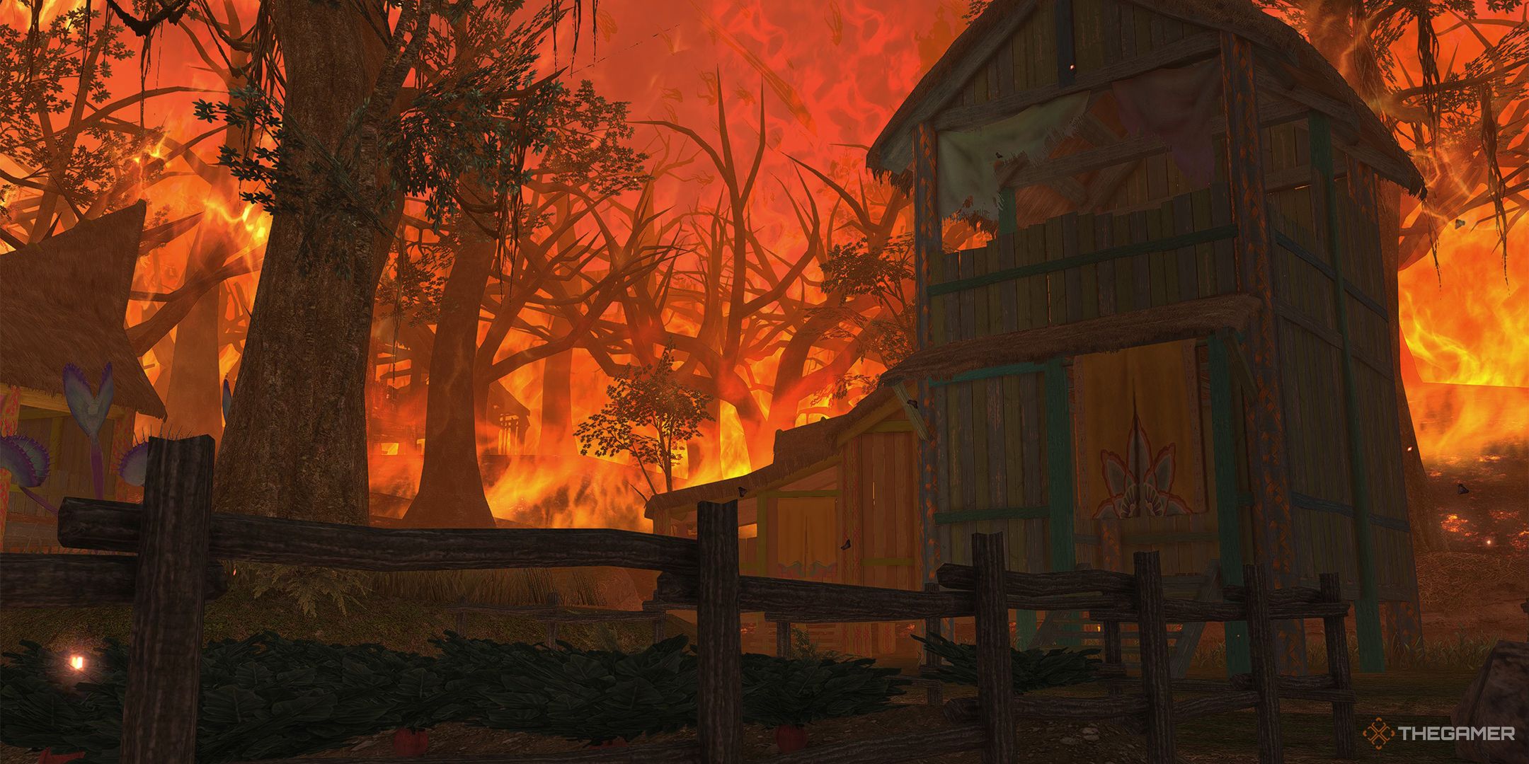 The forest of Vanaspati burning during the Final Days.