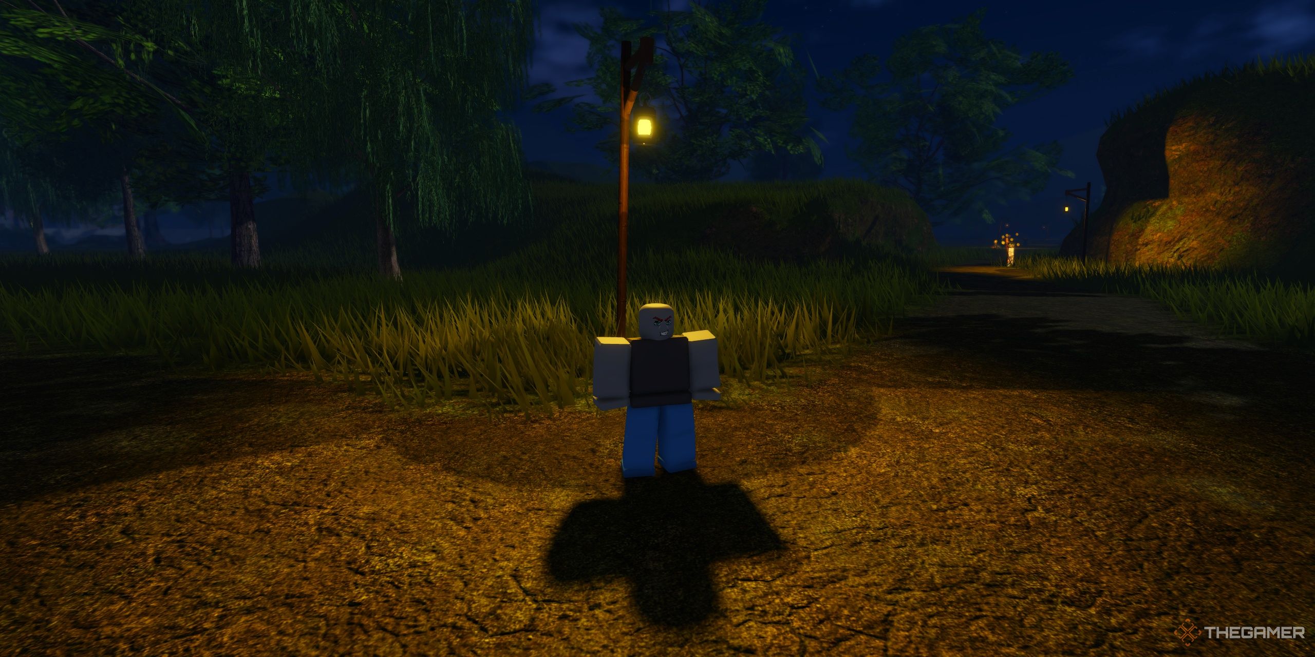 someone standing under a lamp in Roblox Is Unbreakable