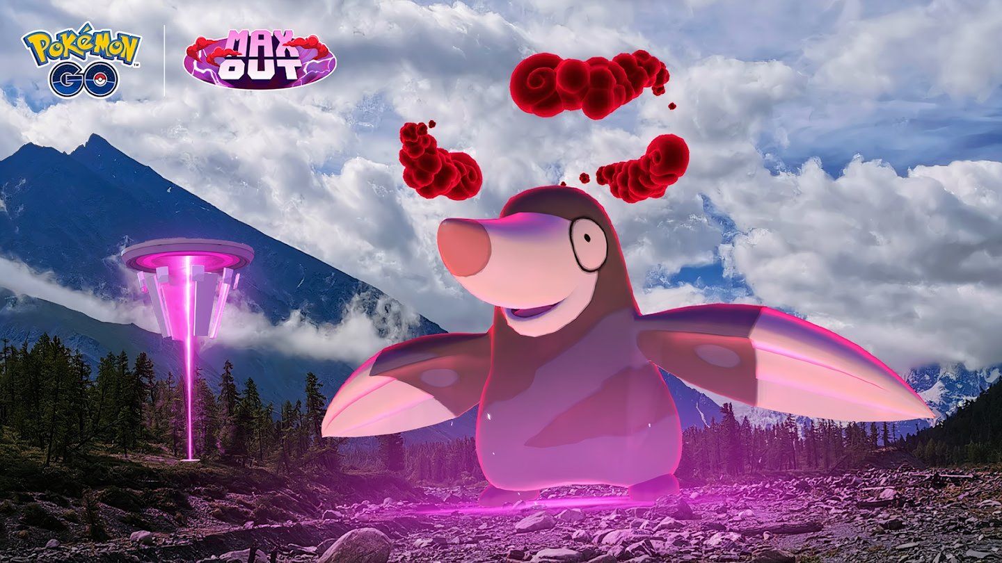 Image of Dynamax Drilbur with a Power Spot in the background.