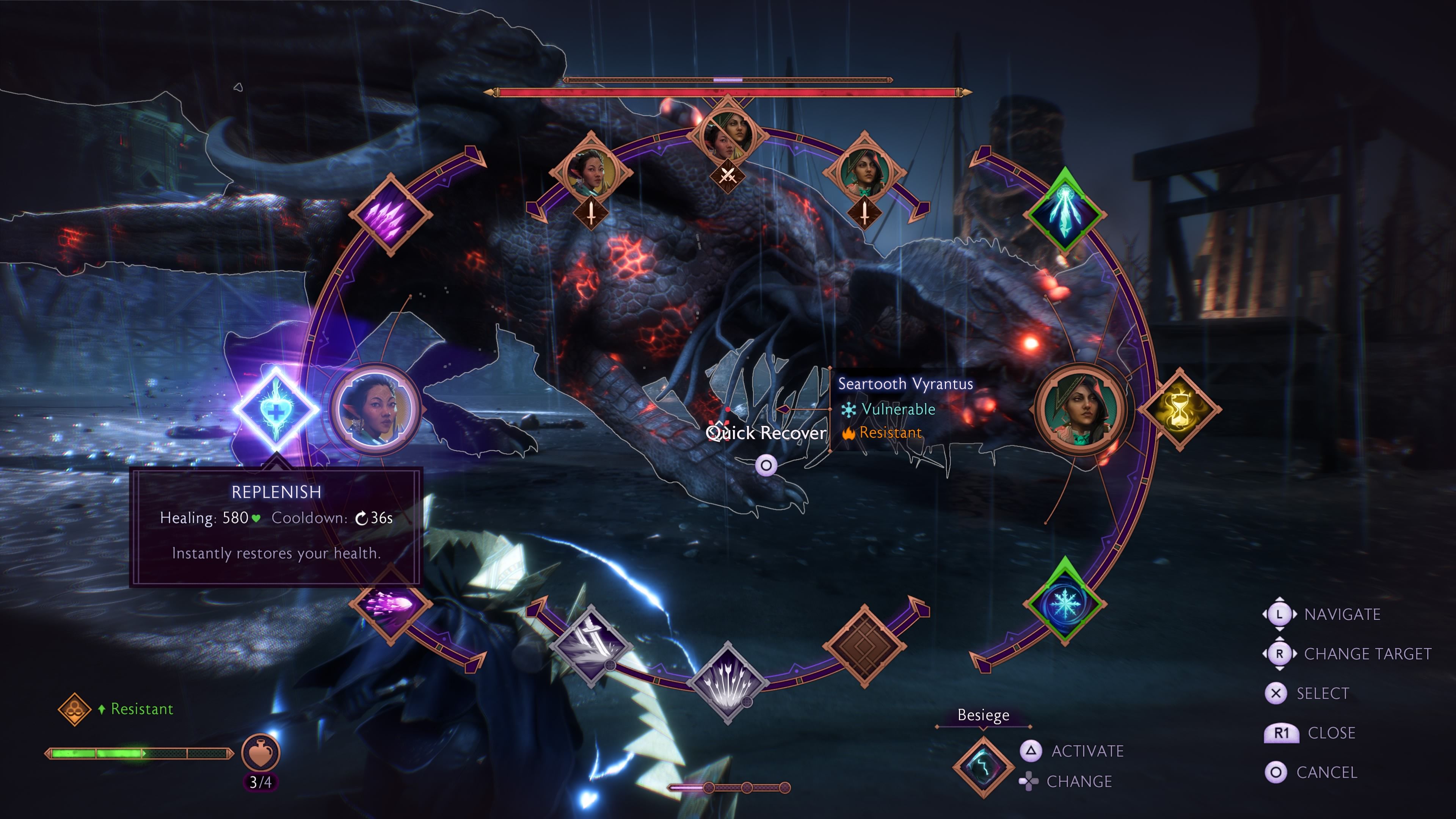 A player using Bellara's Replenish skill in Dragon Age: The Veilguard