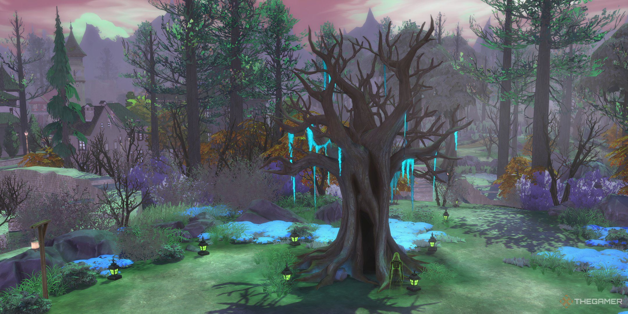 The Sims 4 life and death bright image of the guardian tree.