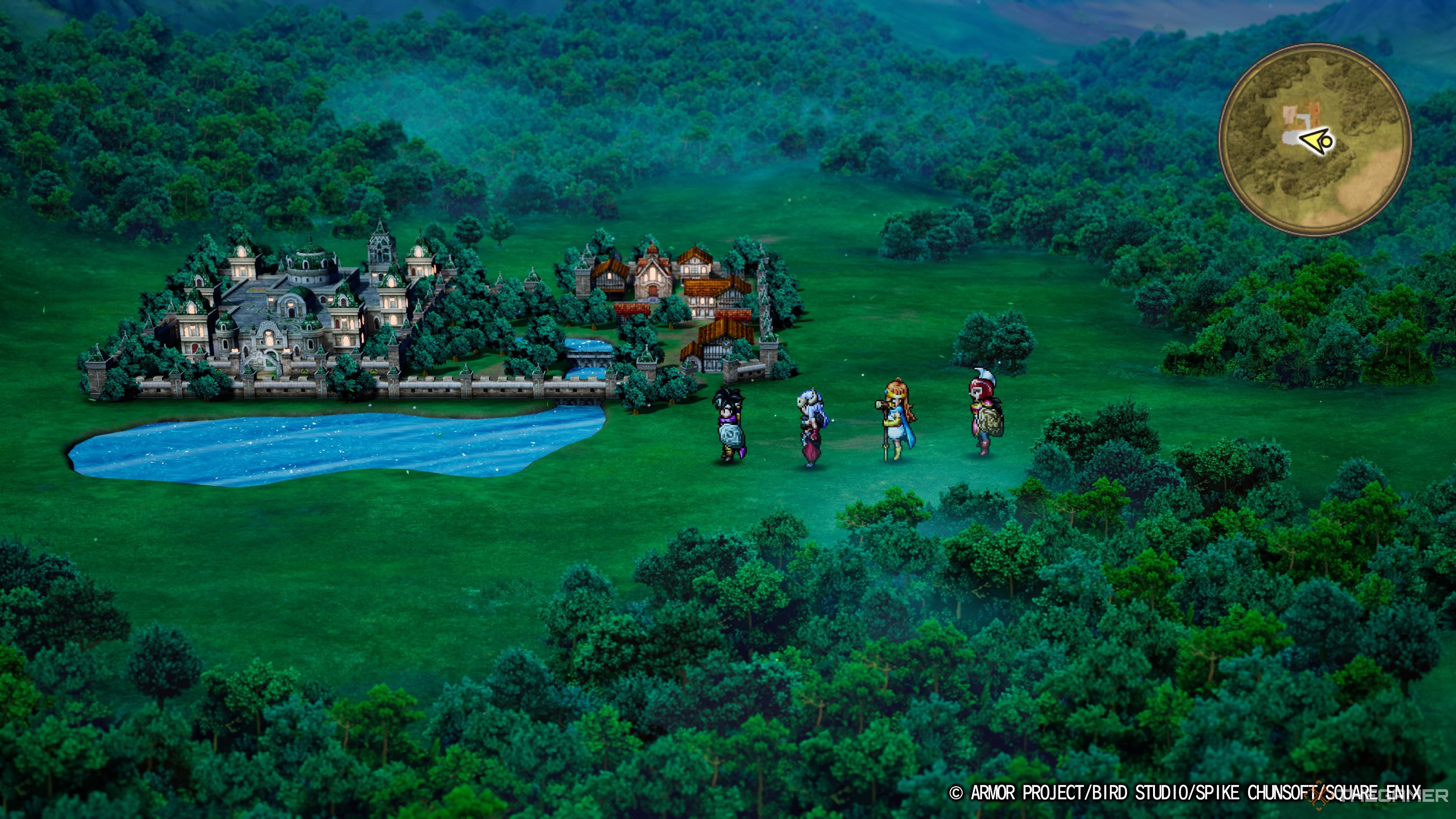 DRAGON QUEST III HD-2D Remake manoza as seen in the overworld.