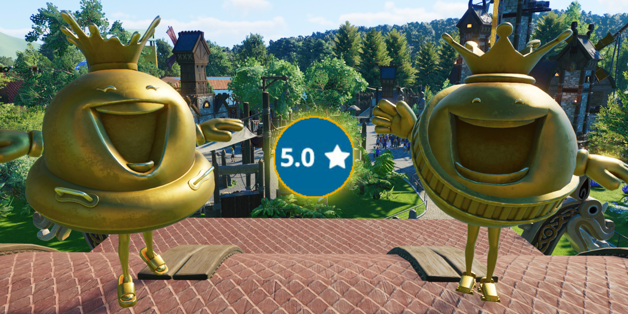 Planet Coaster 2 Increase Park Rating Golden Statue 5 Star