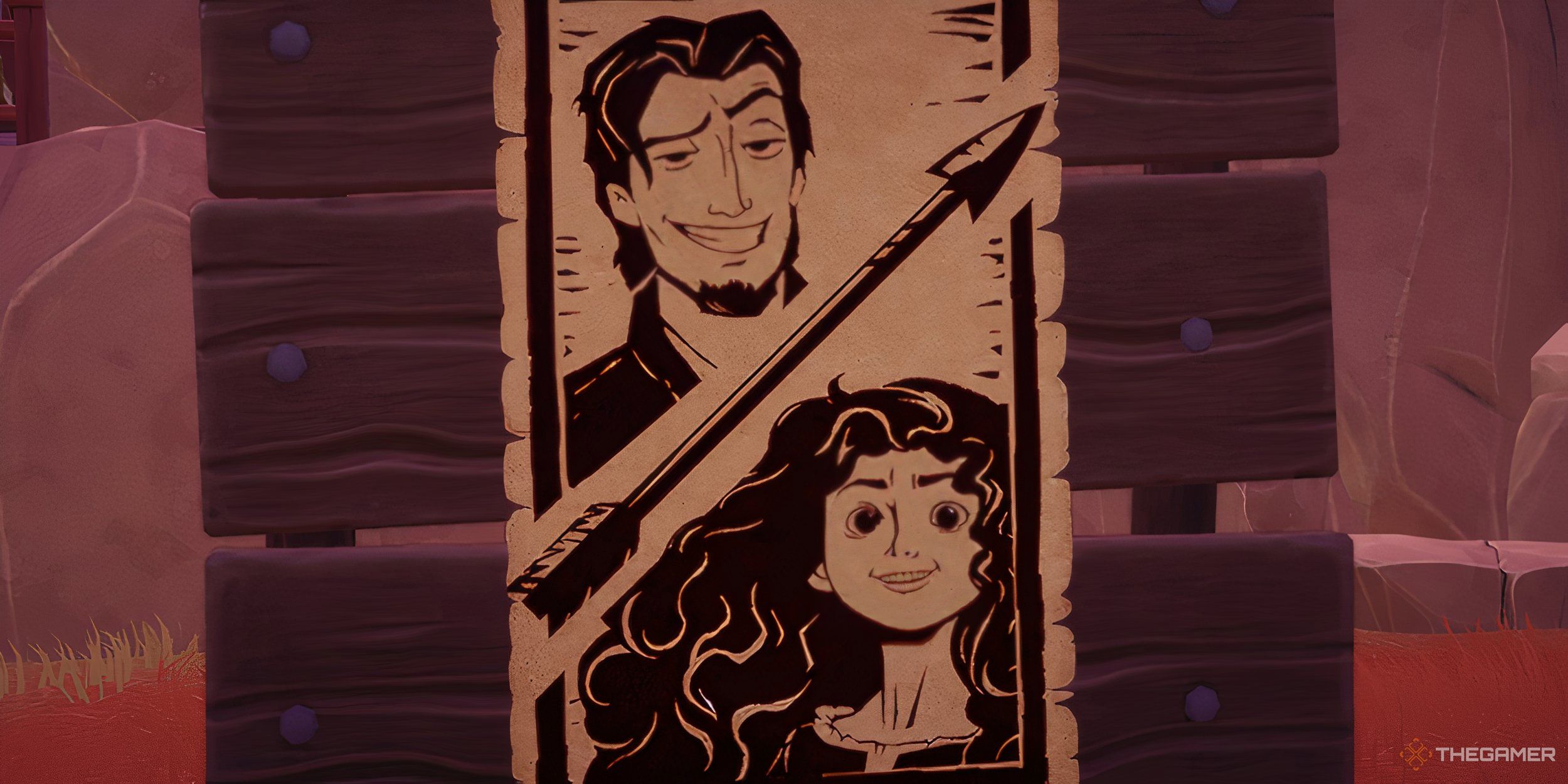 A poster of Merida and Flynn Rider for an archery contest.