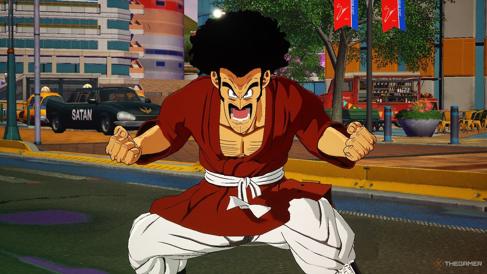 Dragon Ball Sparking Zero image showing Mr Satan in a ready stance.