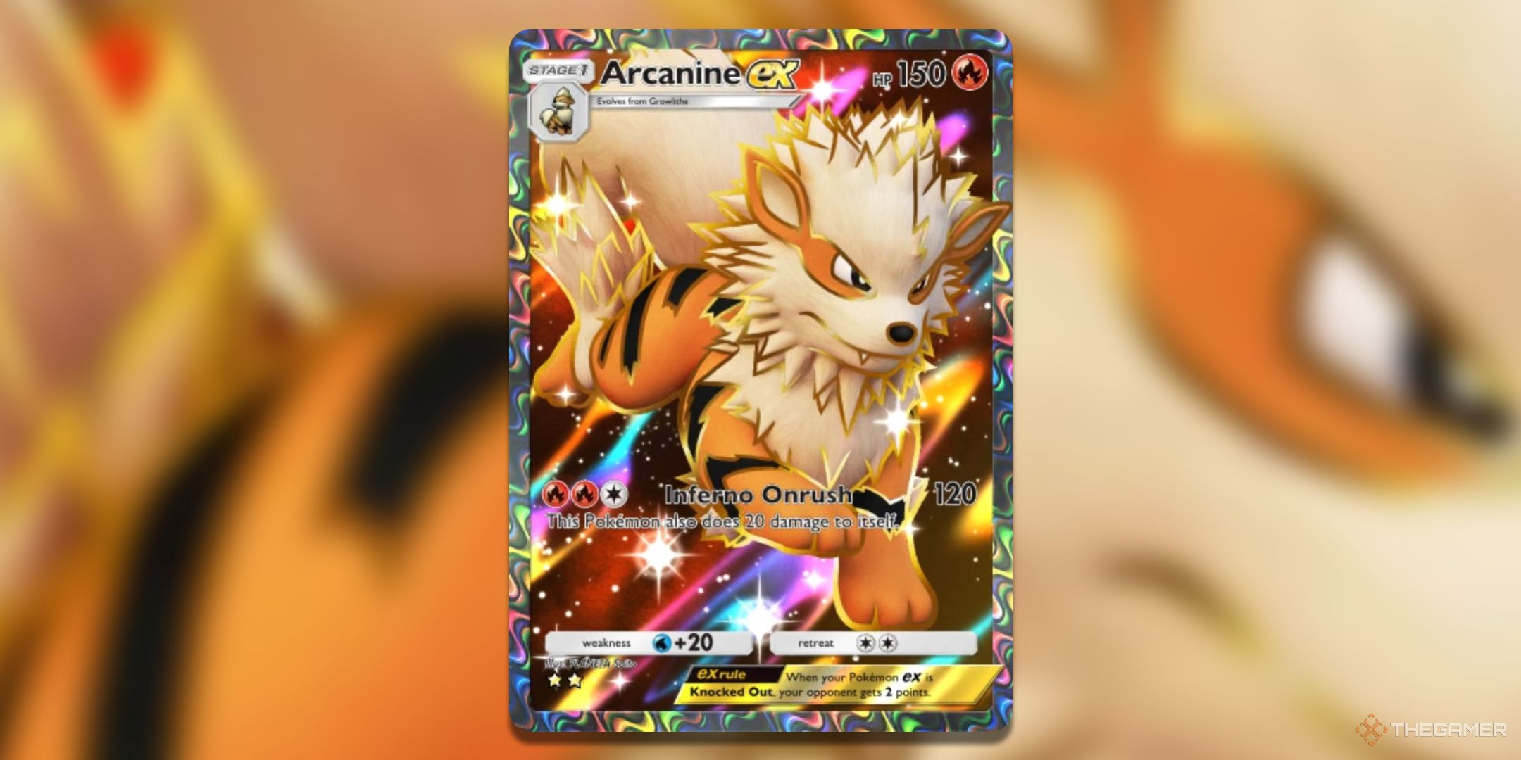 Full Art Arcanine ex Pokemon TCG Pocket Card Art.