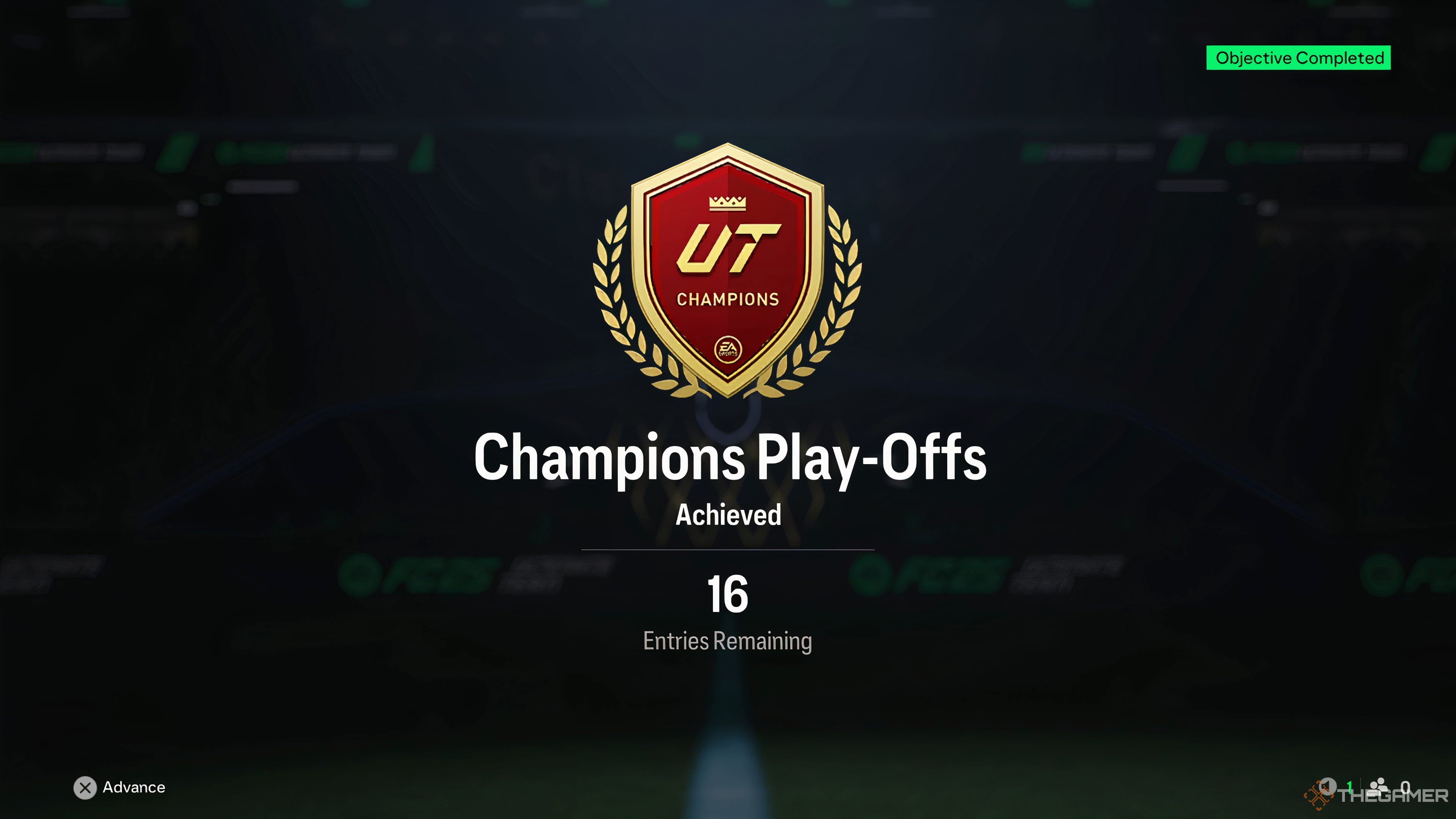 A screenshot of Champions Play-Offs qualification in EA Sports FC 25. 