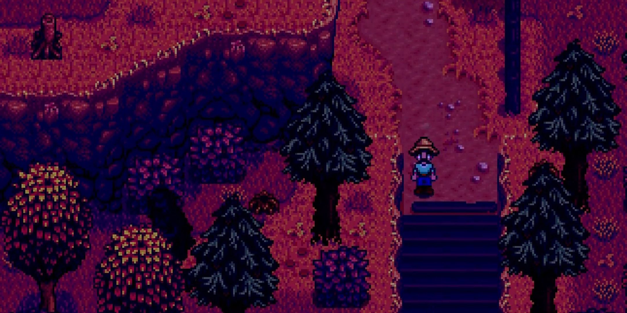 A player spotting Bigfoot in Stardew Valley.