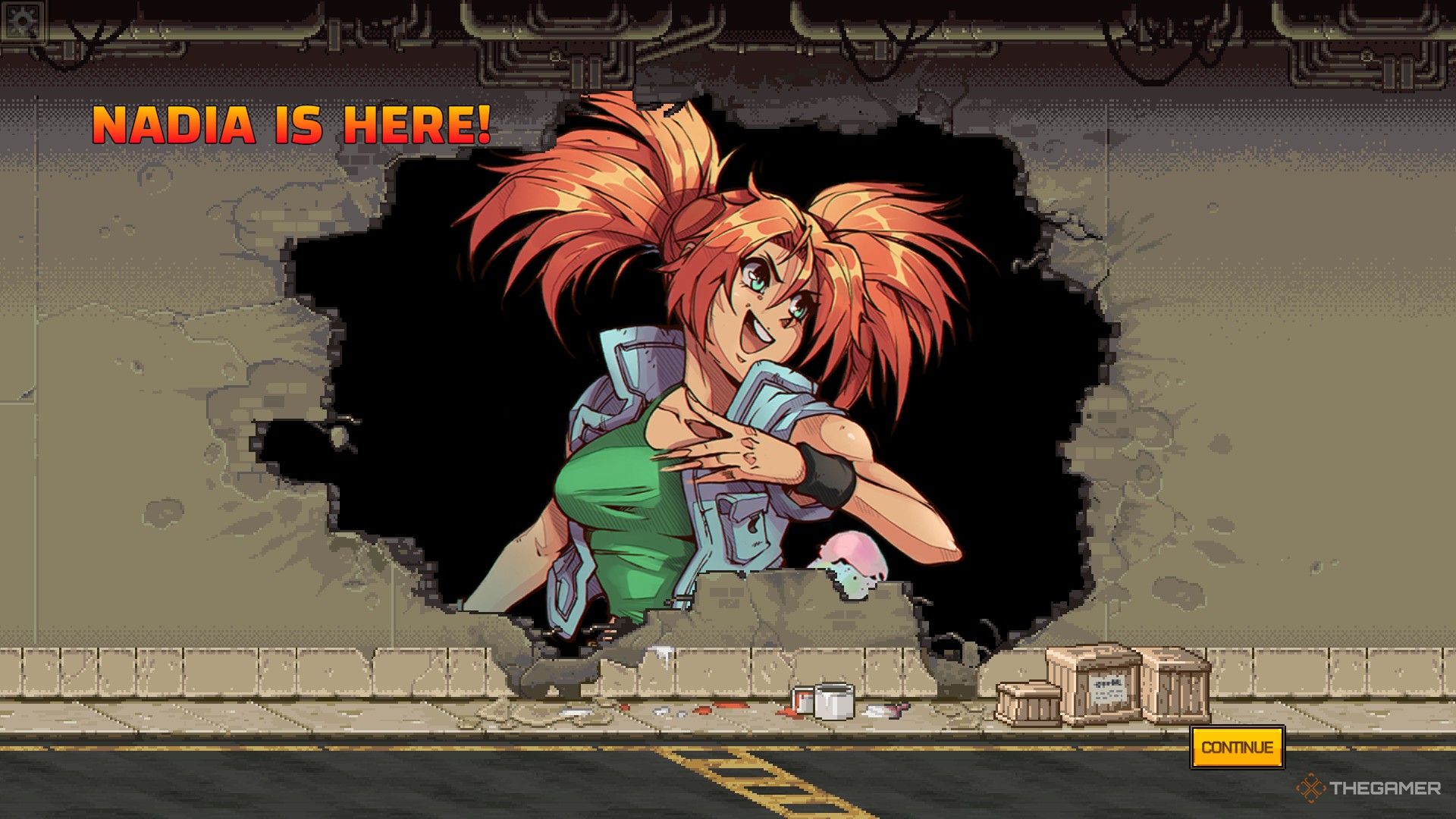 Nadia Cassel arrives at the barracks in Metal Slug Tactics.