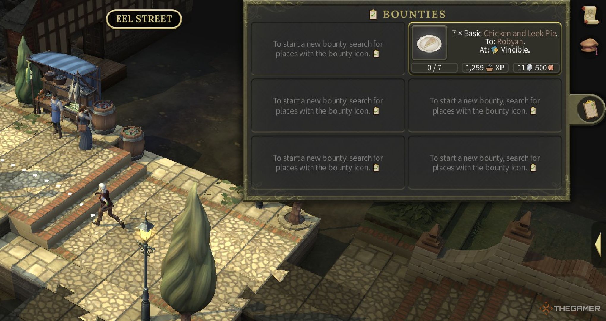 A bounty in Brighter Shores displayed in the bounty log.