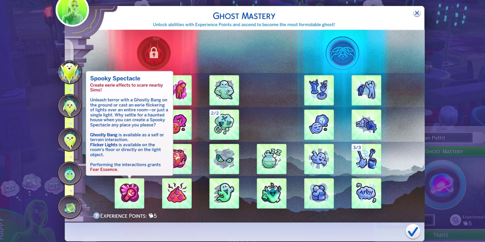 The Sims 4 Life and Death Ghost Mastery Essence Abilities