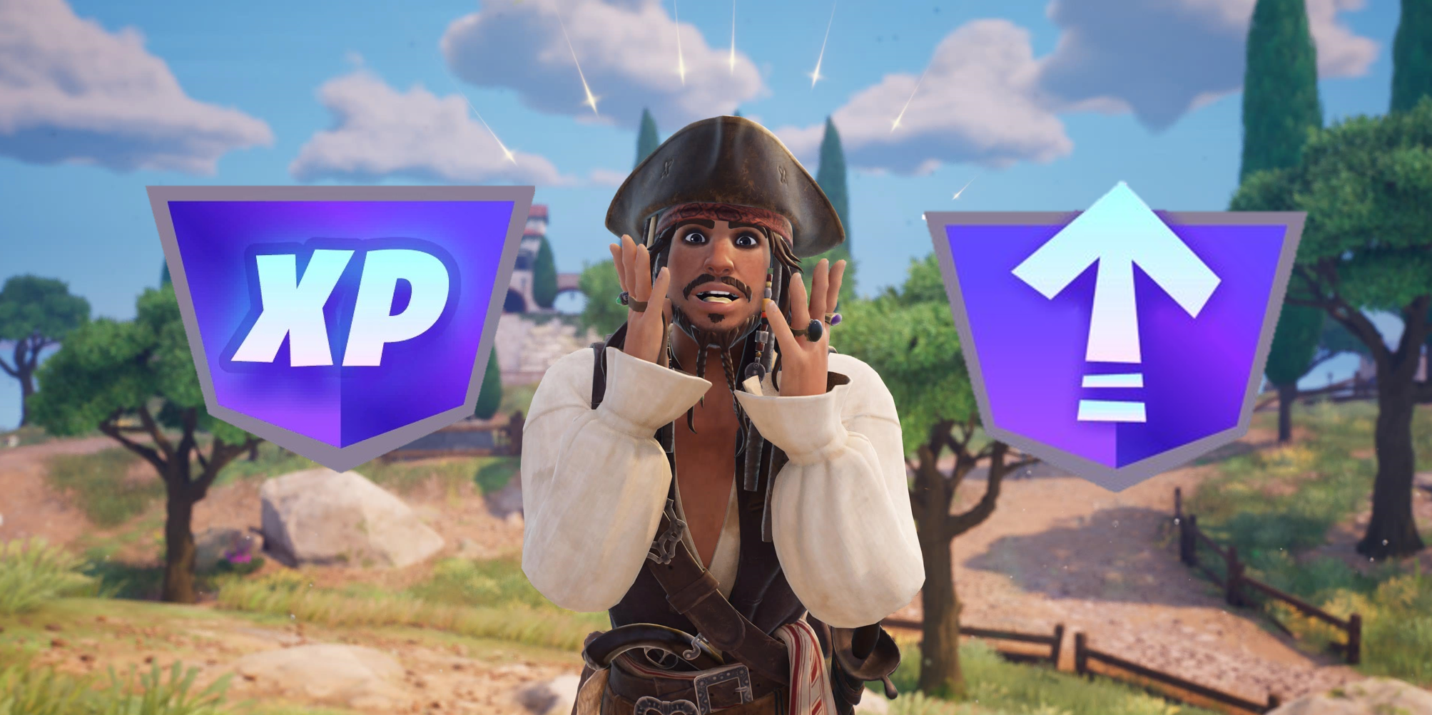 jack sparrow with fortnite xp