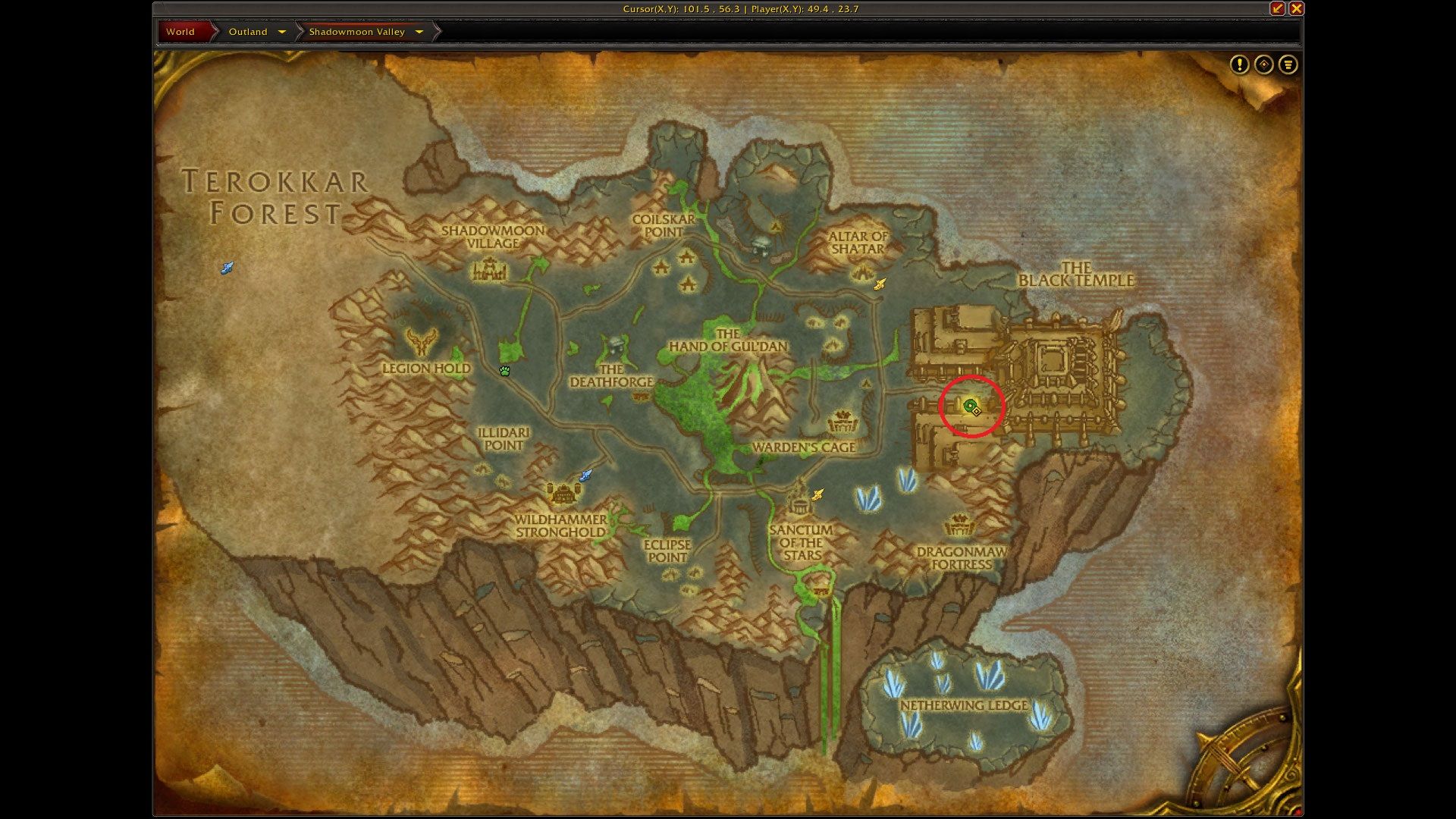 world of warcraft location of the black temple