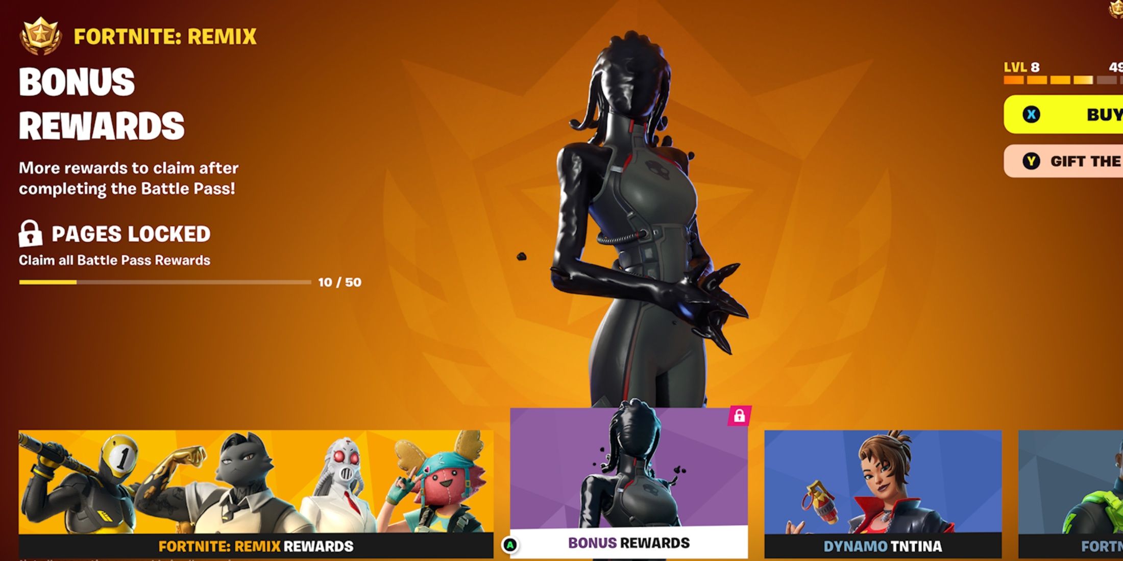 Fortnite Bonus Rewards page remix