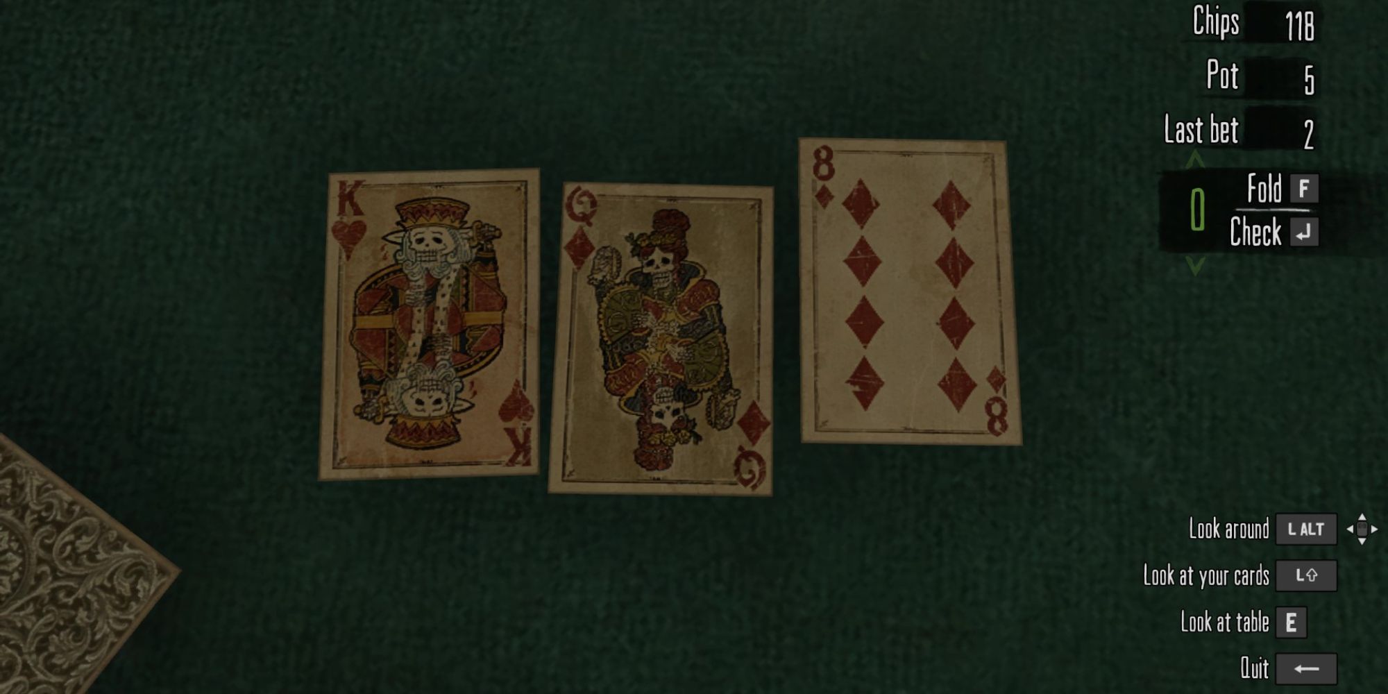 Red Dead Redemption Poker cards on the table preview