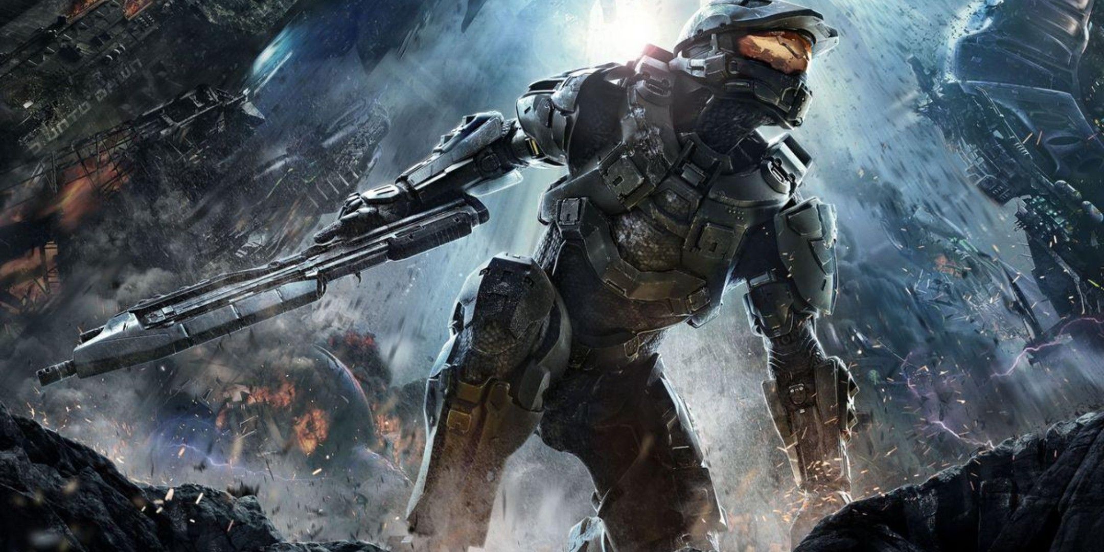 Master Chief from Halo holding a rifle