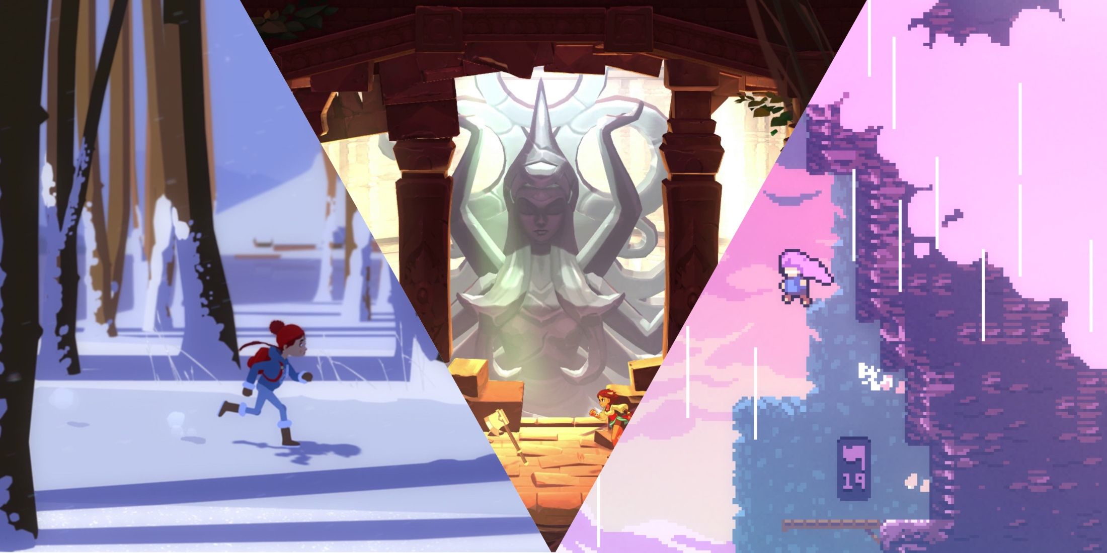 a selection of footage from roki, indivisible, celeste