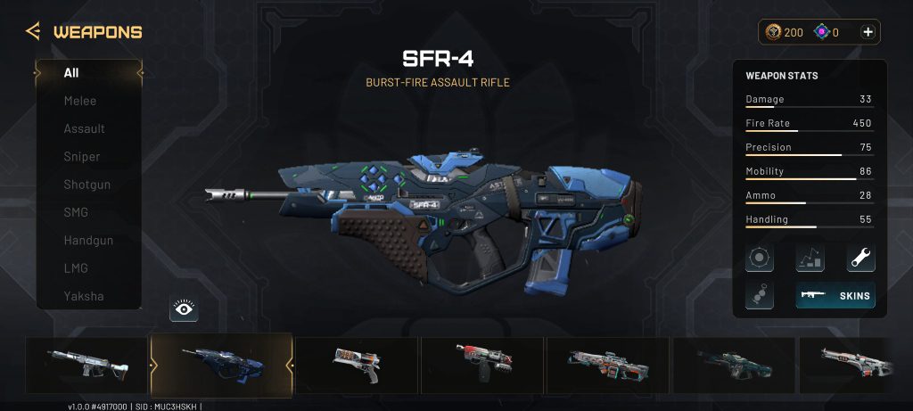 SFR-4 Assault Rifle, Indus Battle Royale Mobile