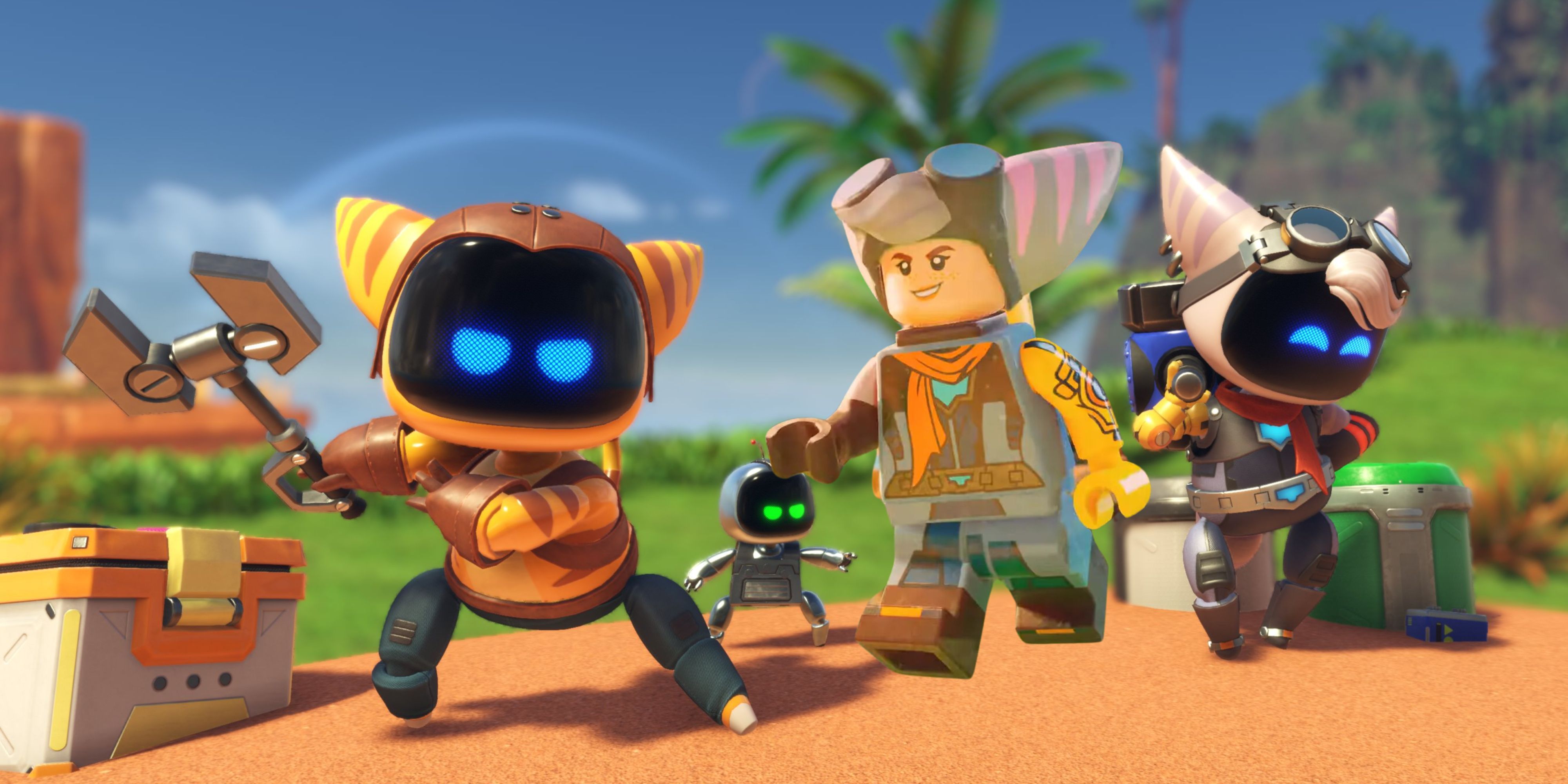 Lego Ratchet with Ratchet and Rivet from Astro Bot