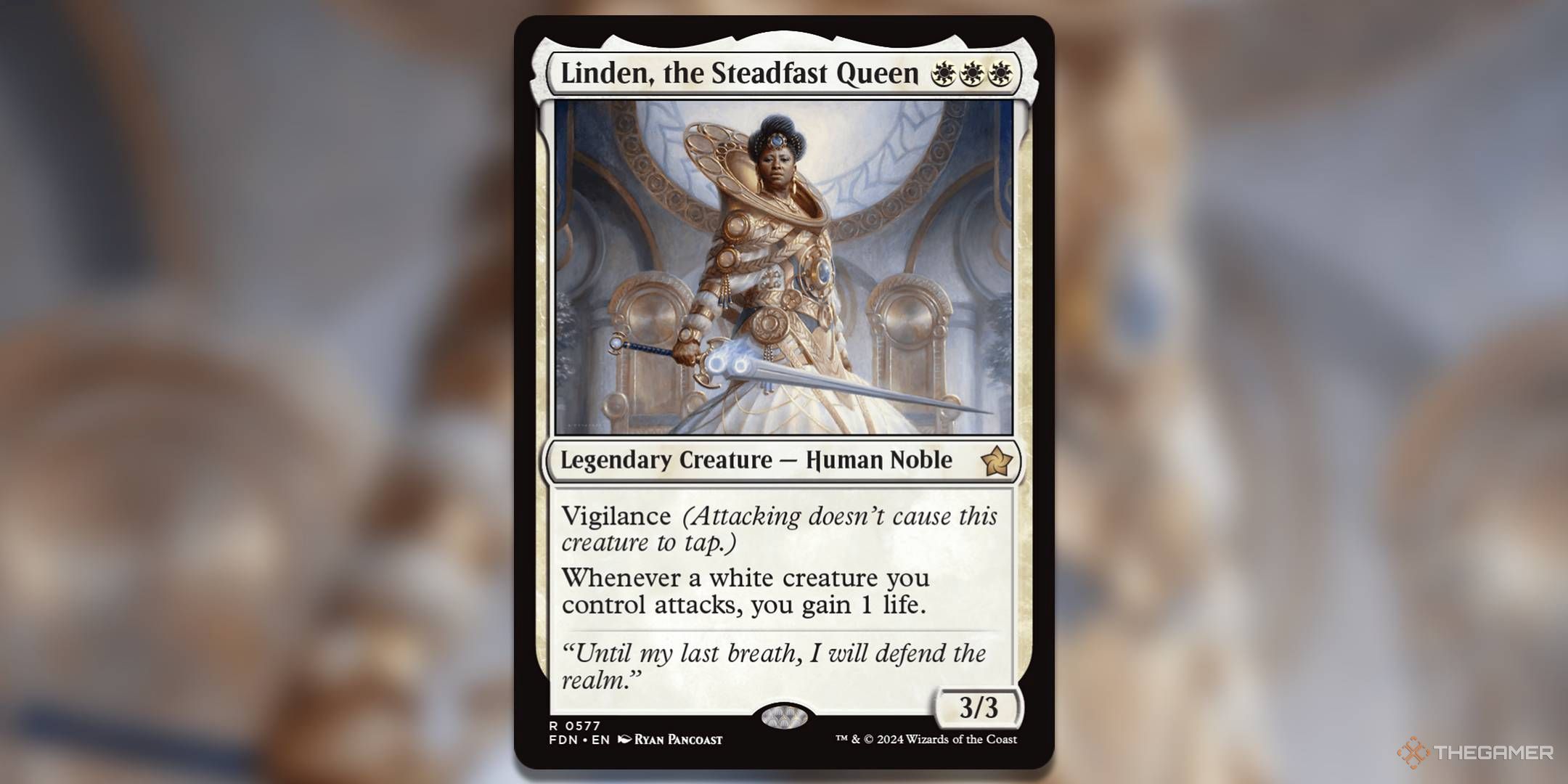 Image of Linden, the Steadfast Queen card.