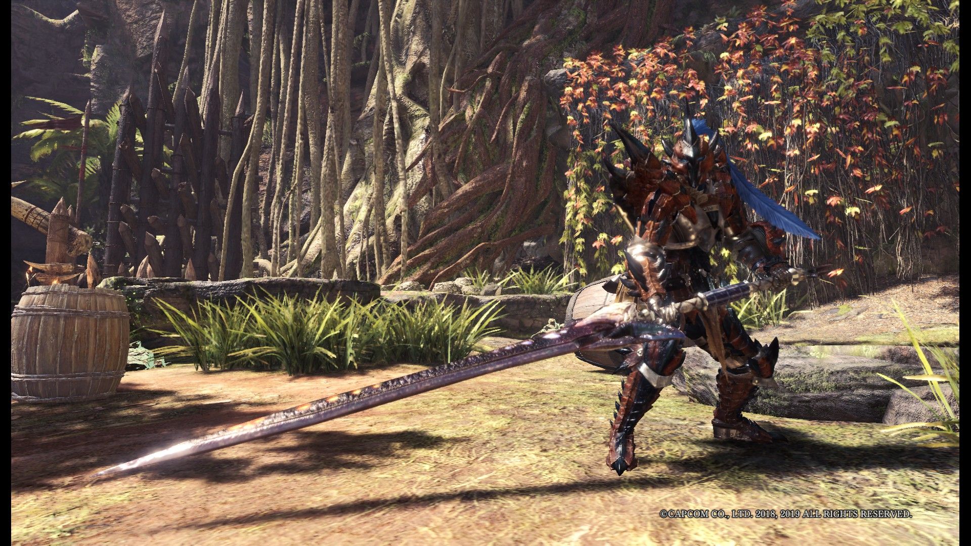 The Black Tornaria Long Sword in Monster Hunter World