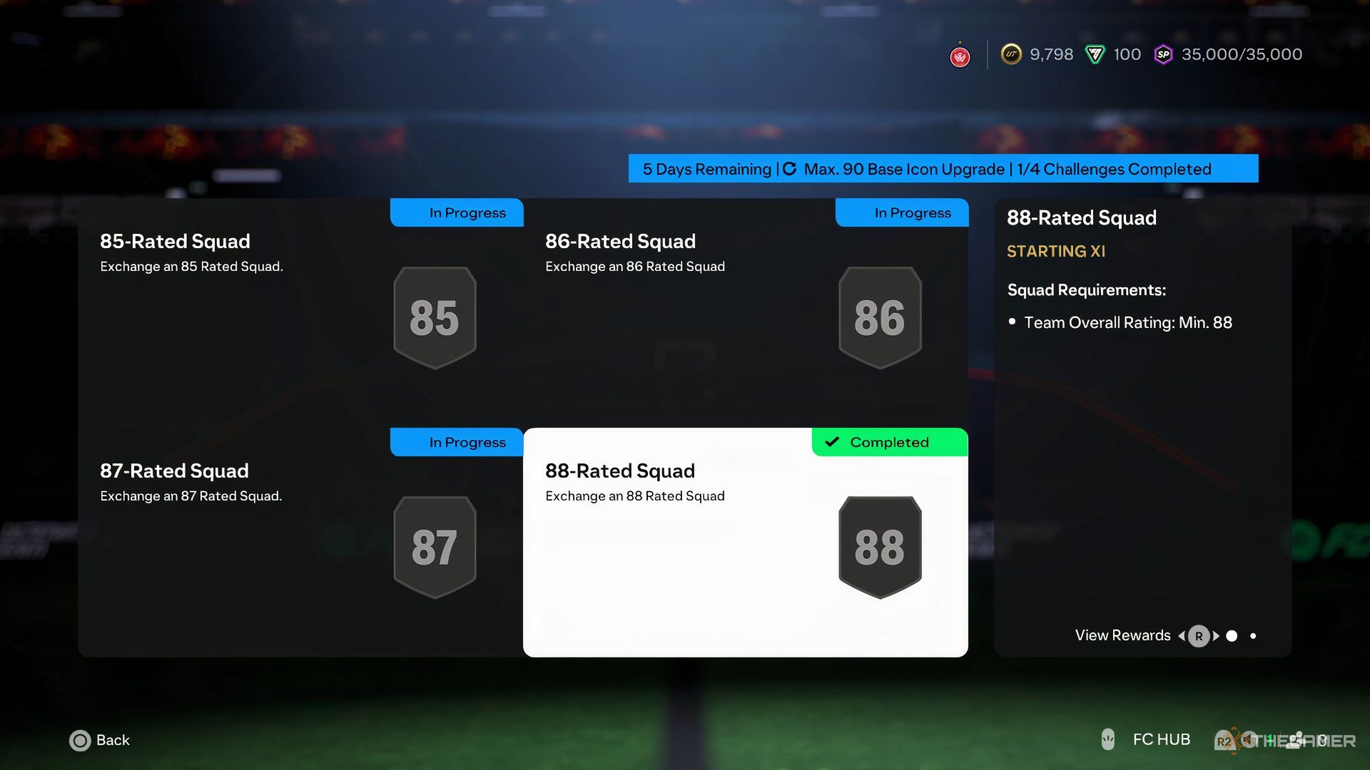 The Max 90-Rated Base Icon Upgrade SBC in EA Sports FC 25.