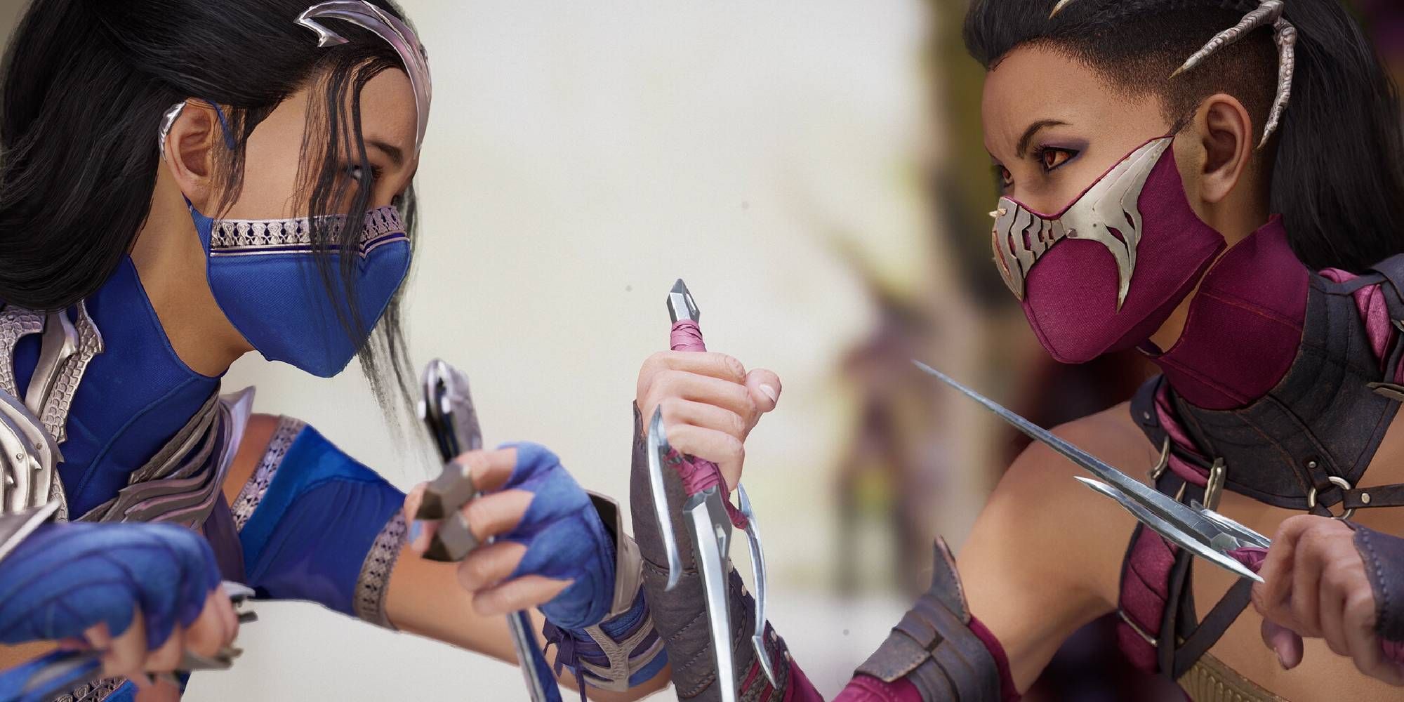 Mileena fighting her sister Kitana in Mortal Kombat 1.