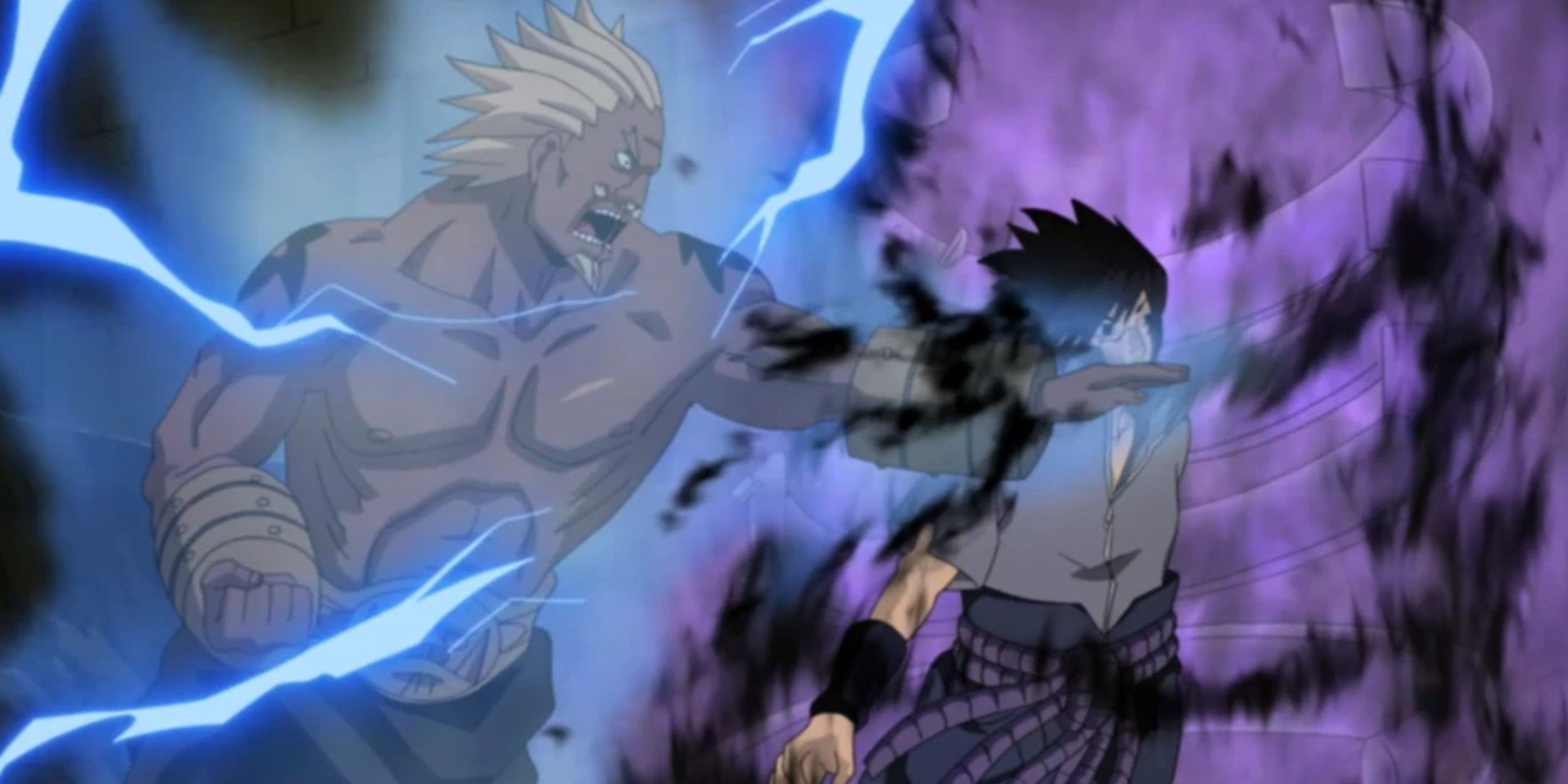 Naruto A Fourth Raikage Lightning Release Chakra Mode Horizontal Oppression Chop Sasuke Uchiha Susanoo